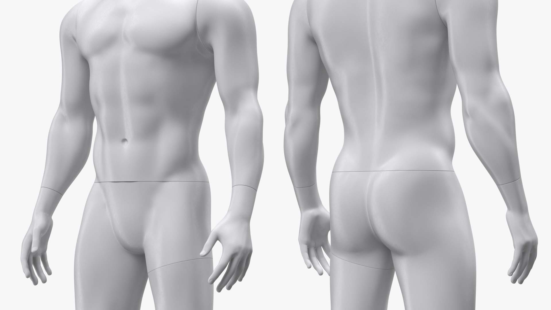 White Male Sports Mannequin 3D