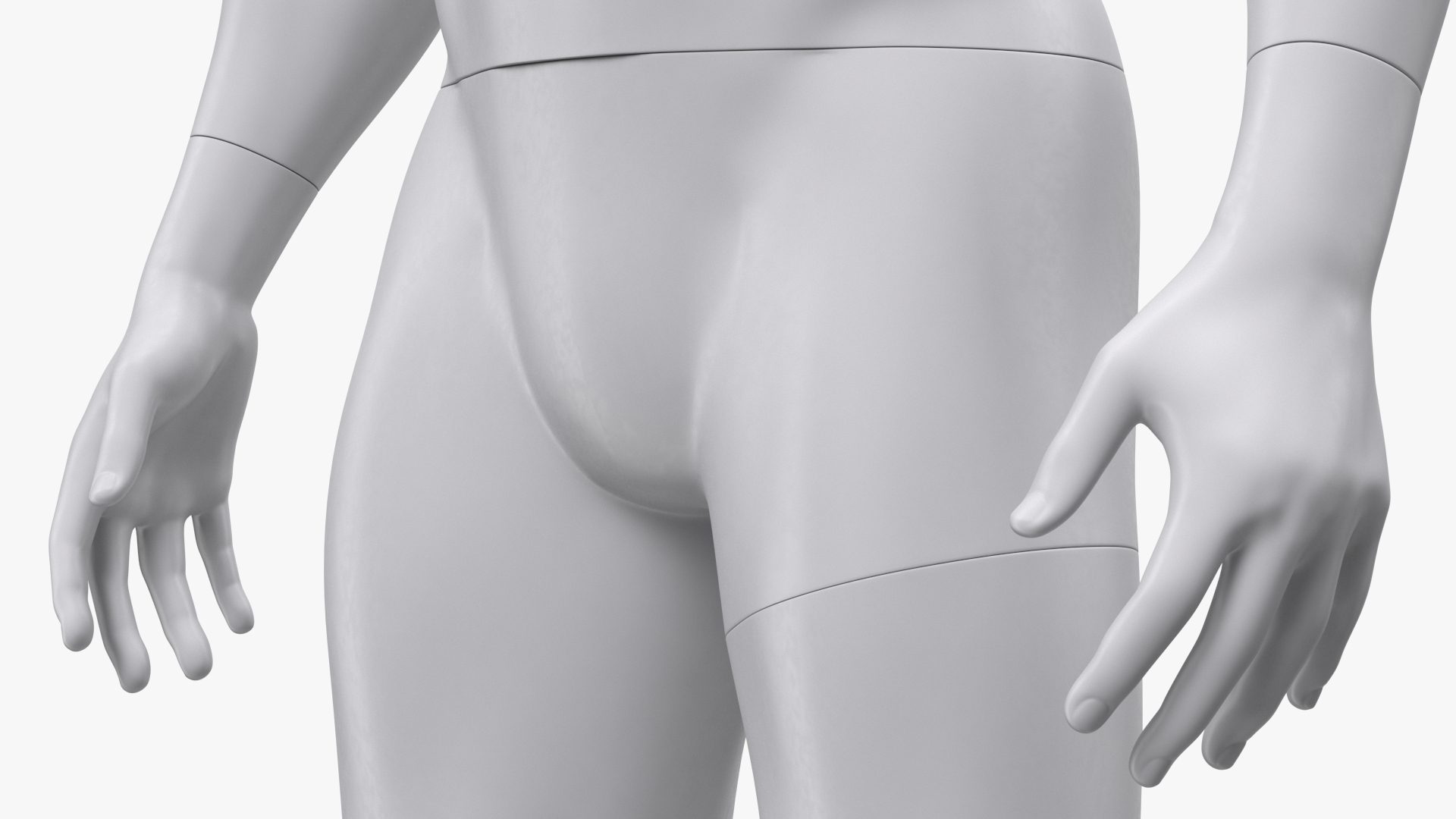 White Male Sports Mannequin 3D