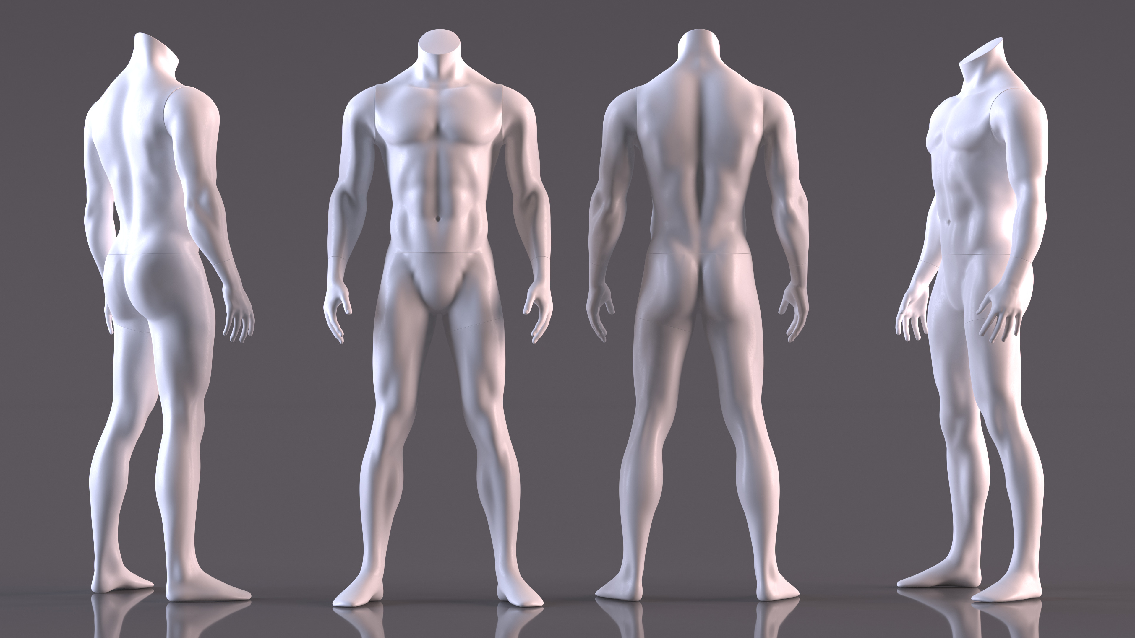 White Male Sports Mannequin 3D