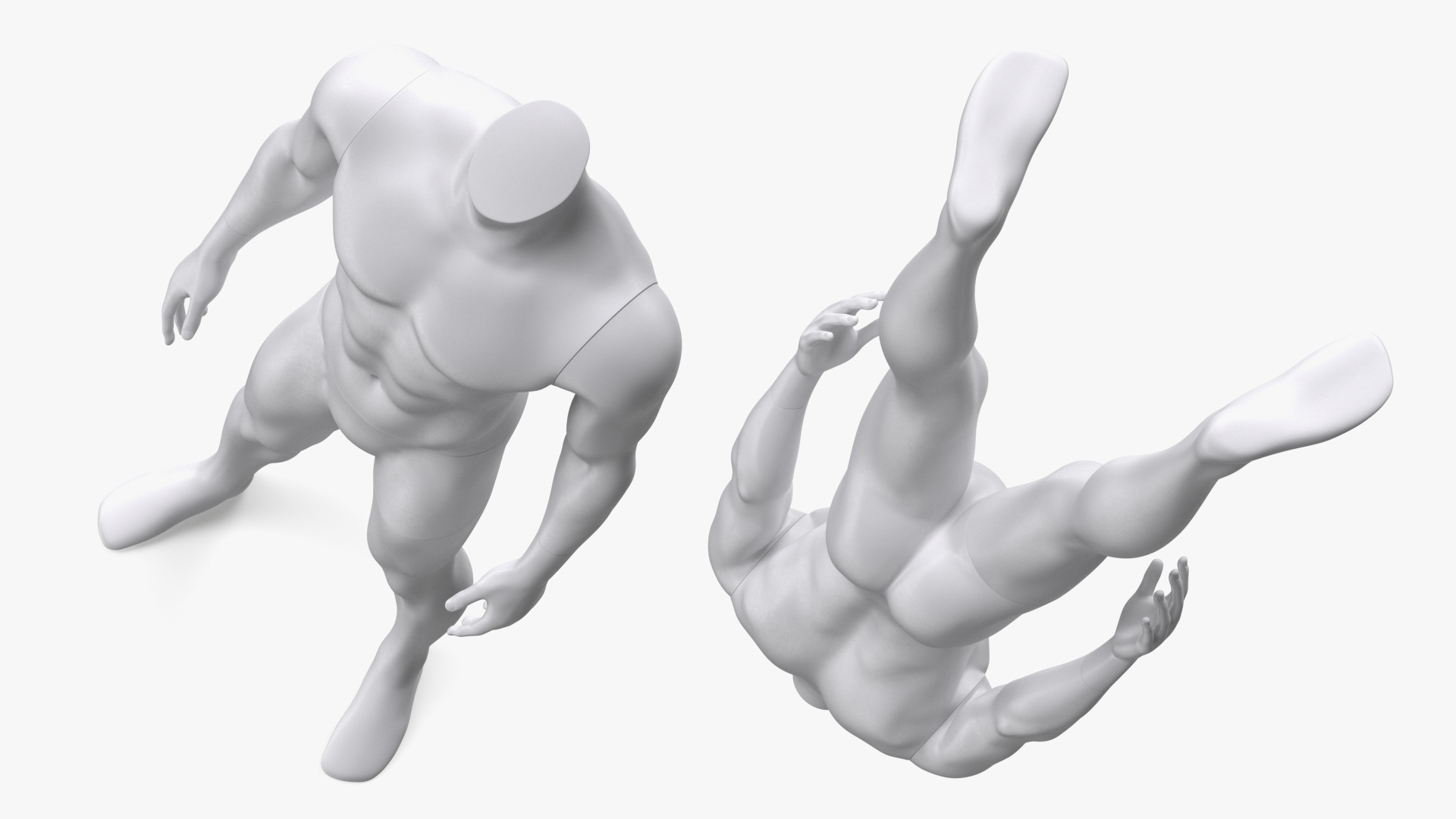 White Male Sports Mannequin 3D