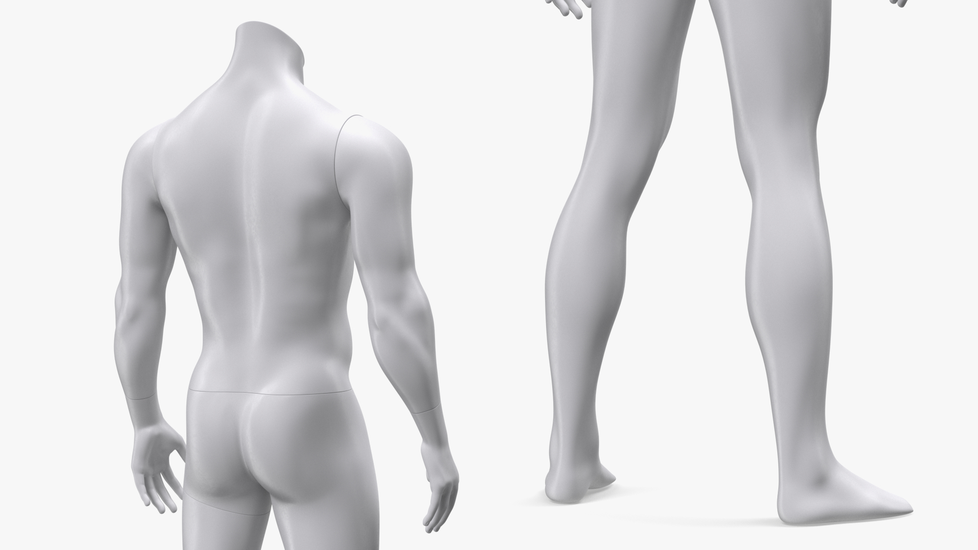 White Male Sports Mannequin 3D
