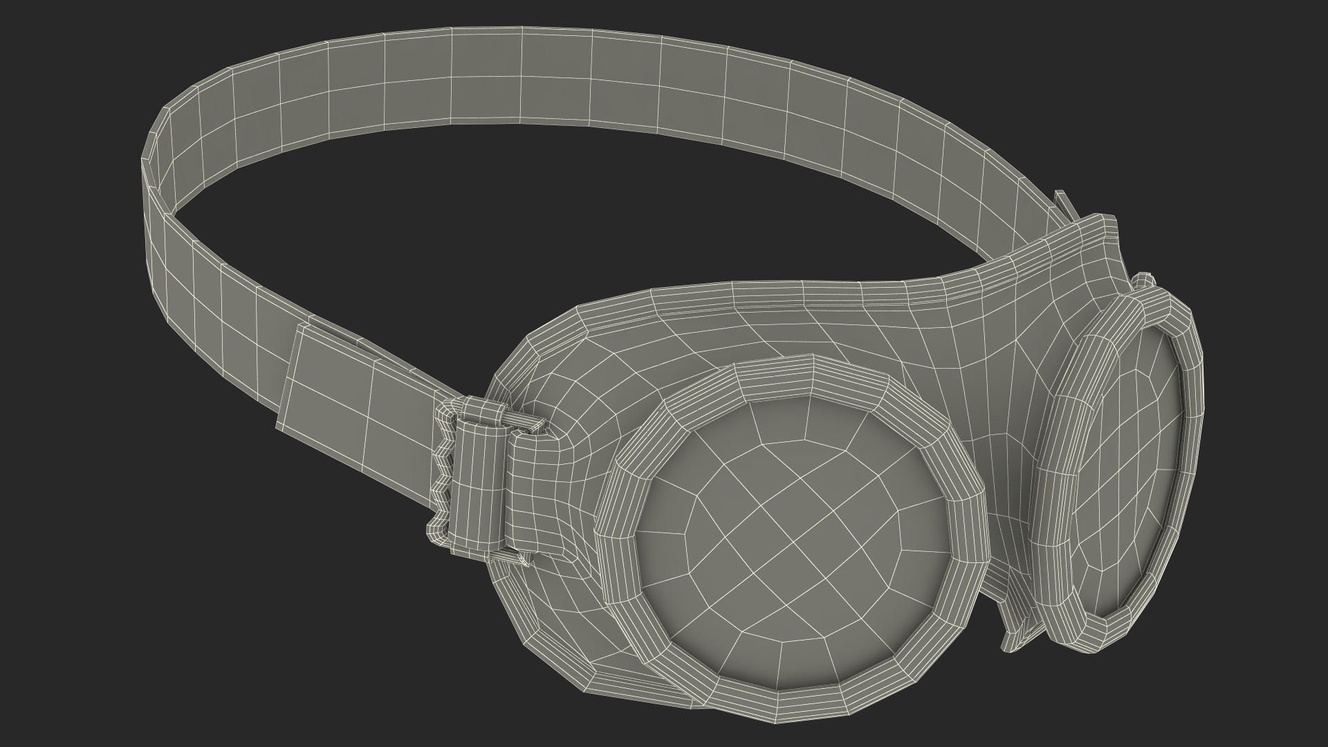 NATO Protection Goggles Green on Mannequin Head 3D