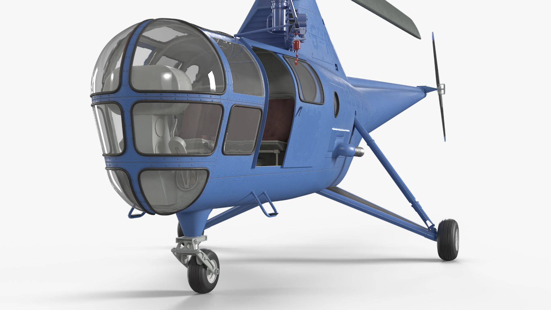 3D Civilian Multirole Helicopter Blue Rigged