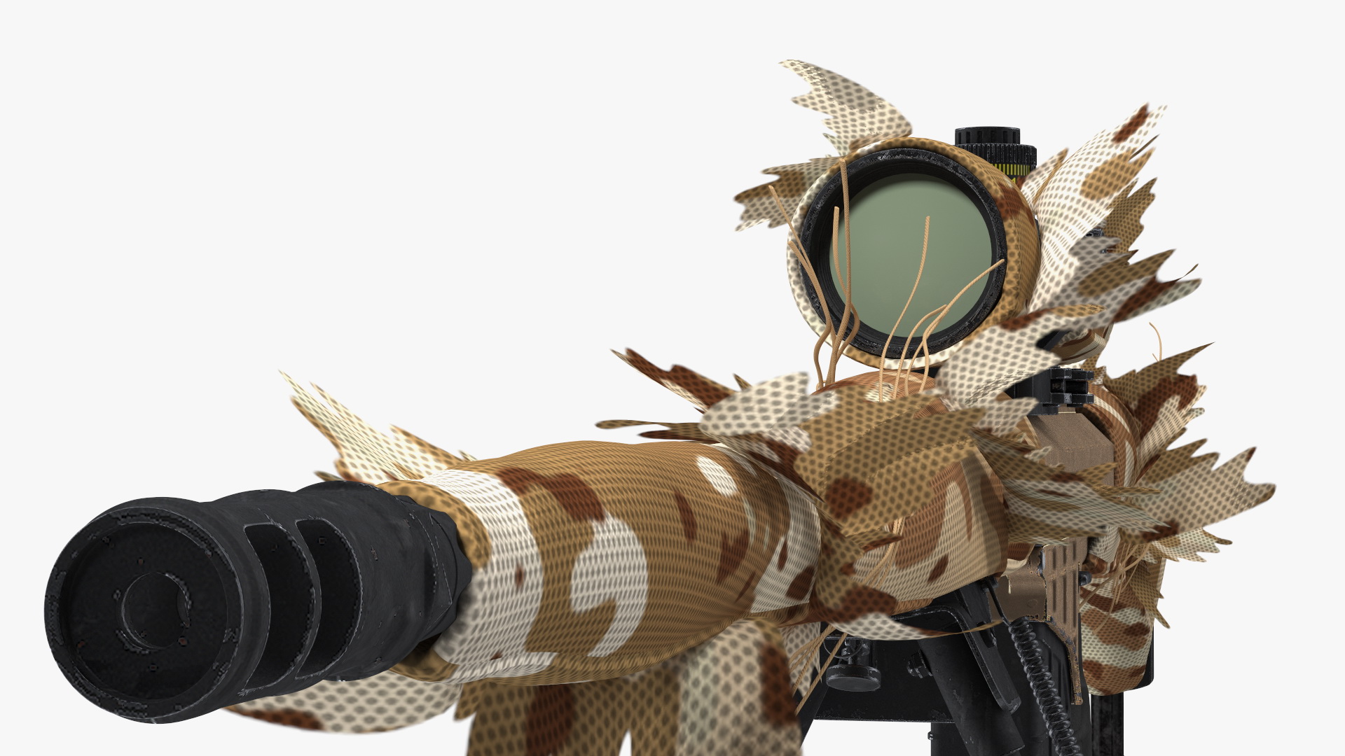 3D model Rifle Barrett 98 Bravo Ghillie Wrap