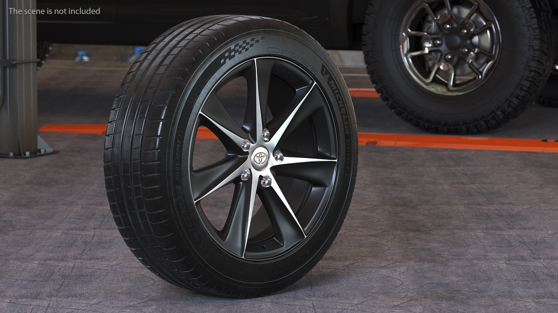 3D Toyota Car Wheel Rim Carrying Michelin Tire model