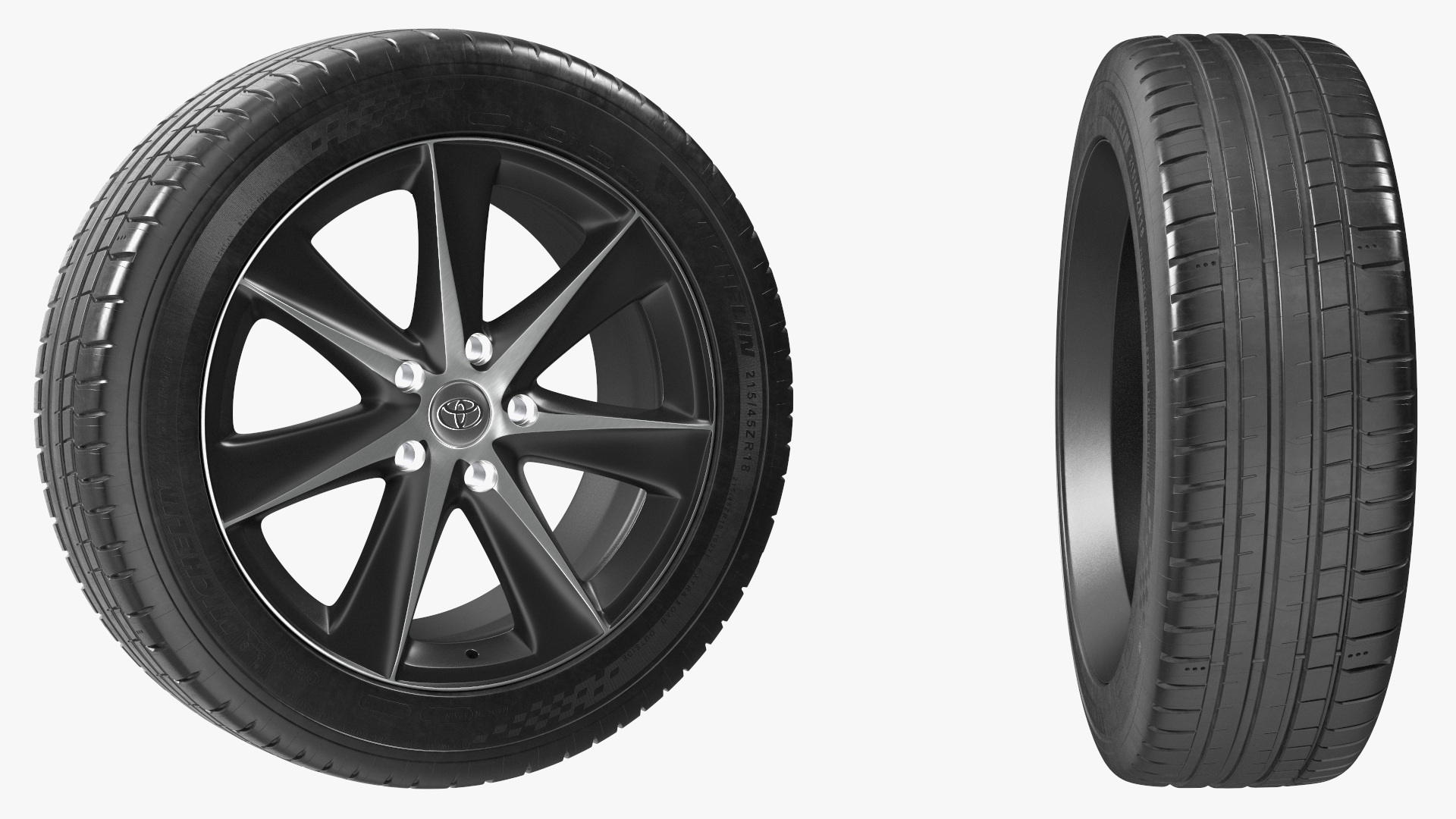 3D Toyota Car Wheel Rim Carrying Michelin Tire model