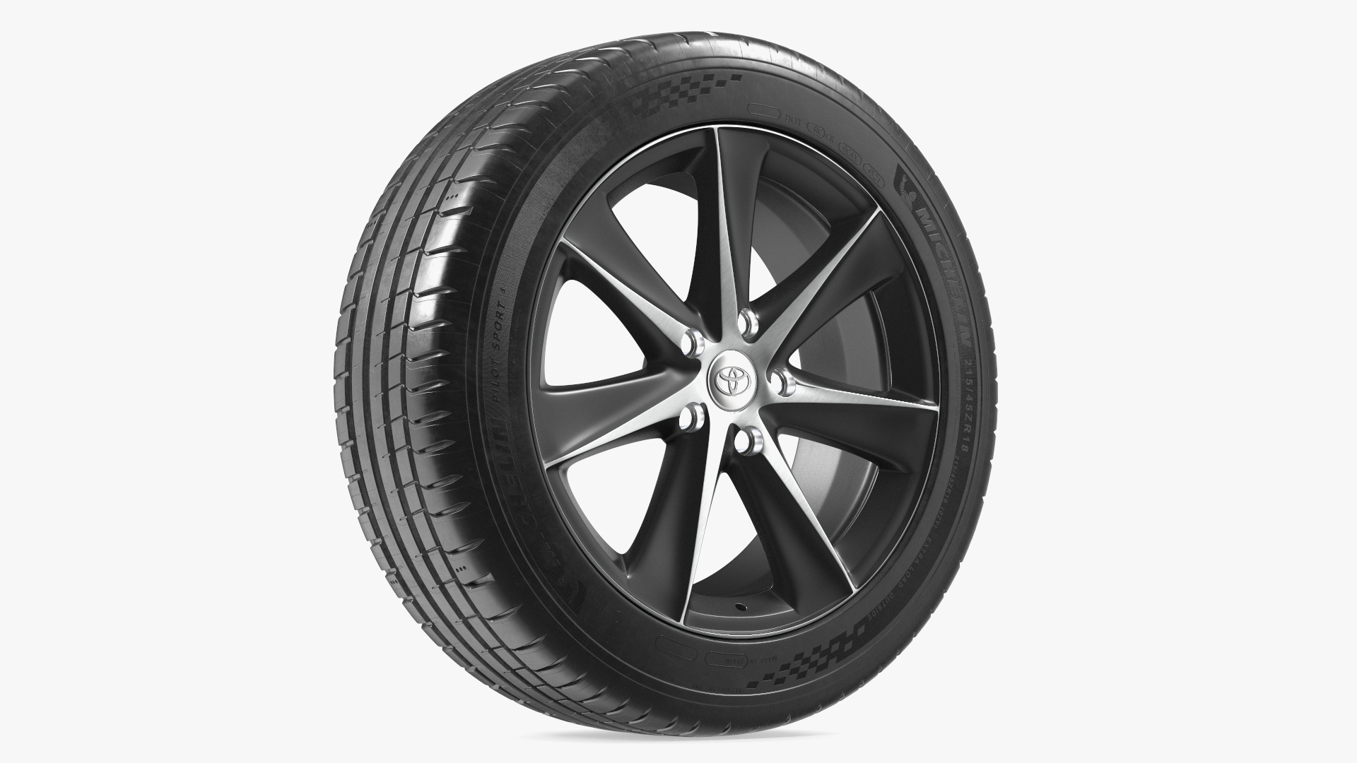 3D Toyota Car Wheel Rim Carrying Michelin Tire model