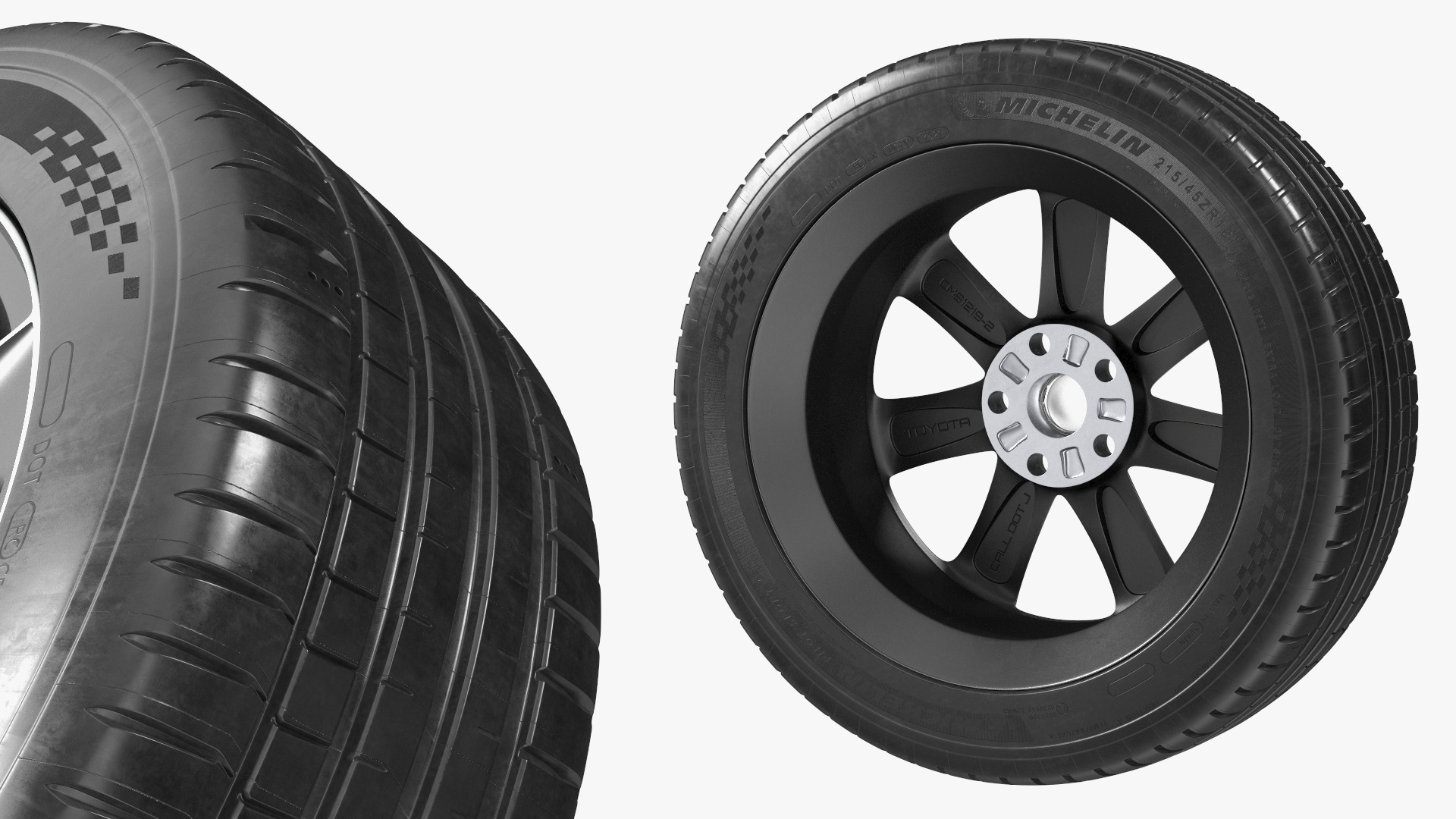 3D Toyota Car Wheel Rim Carrying Michelin Tire model