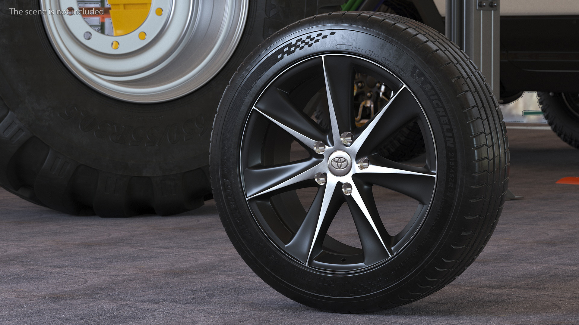 3D Toyota Car Wheel Rim Carrying Michelin Tire model