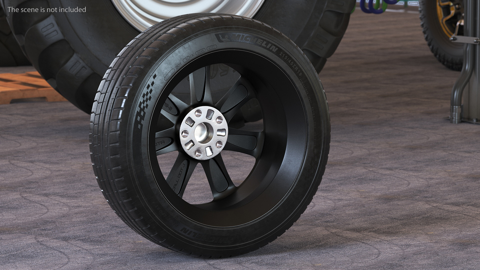 3D Toyota Car Wheel Rim Carrying Michelin Tire model