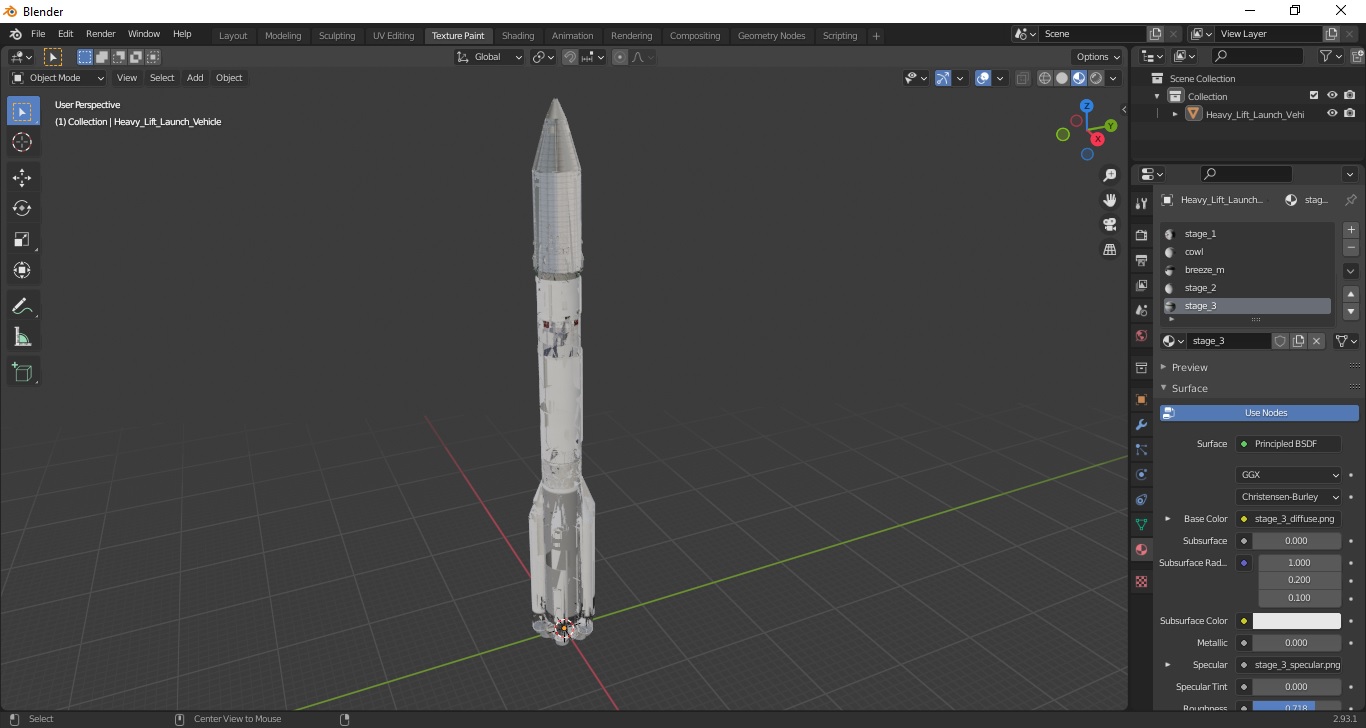 3D model Heavy Lift Launch Vehicle