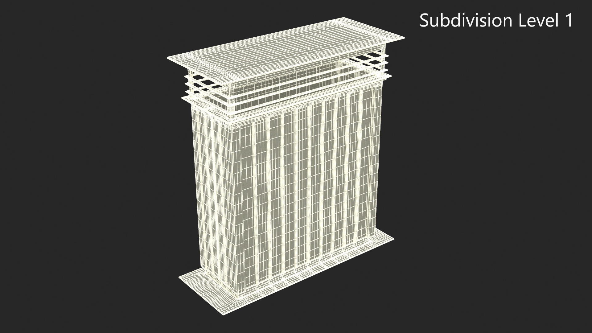 3D Metal Chimney Rectangular Black
