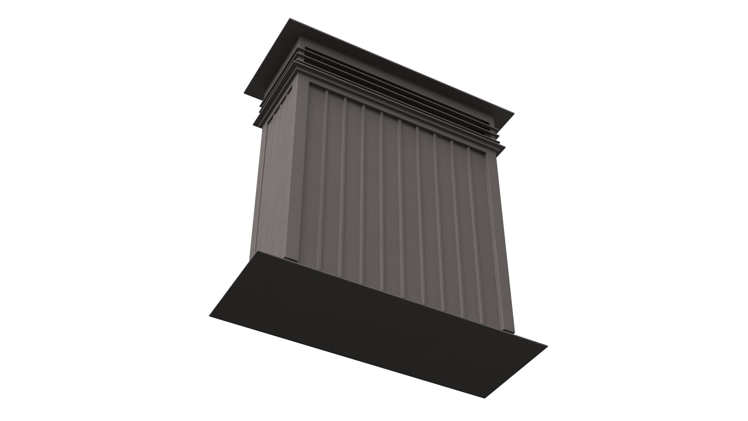 3D Metal Chimney Rectangular Black