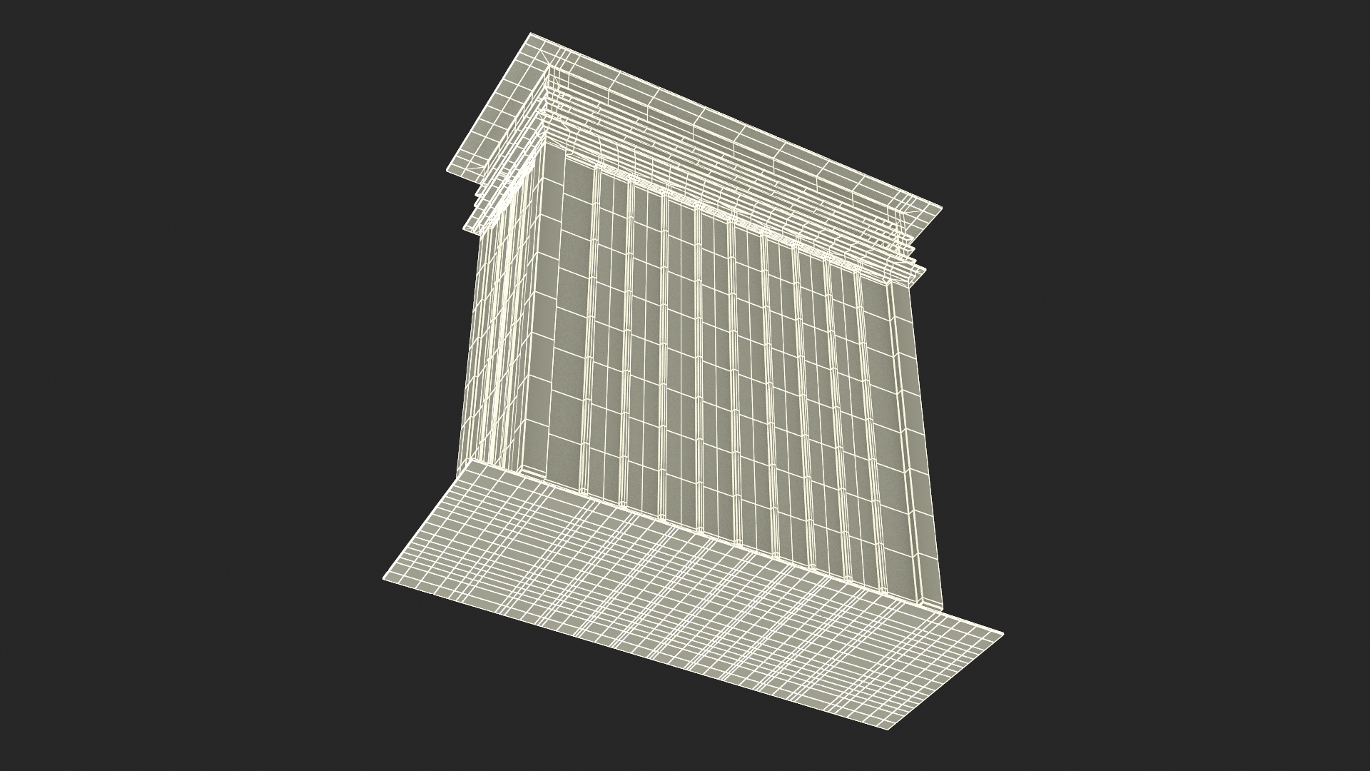 3D Metal Chimney Rectangular Black