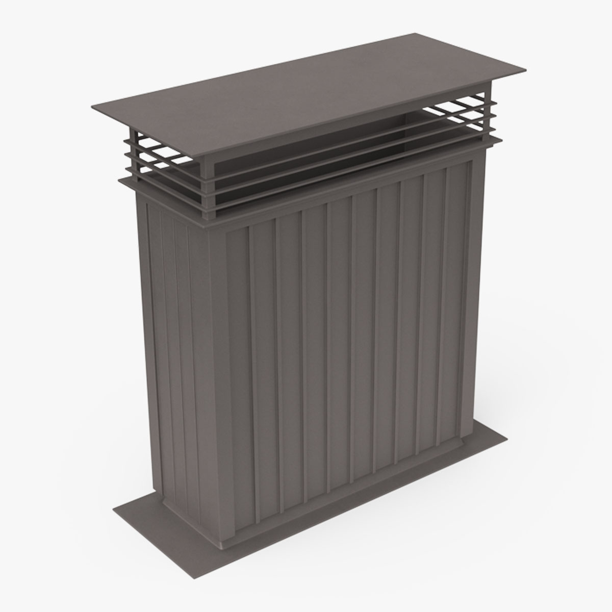 Metal Chimney Rectangular Black, view 5