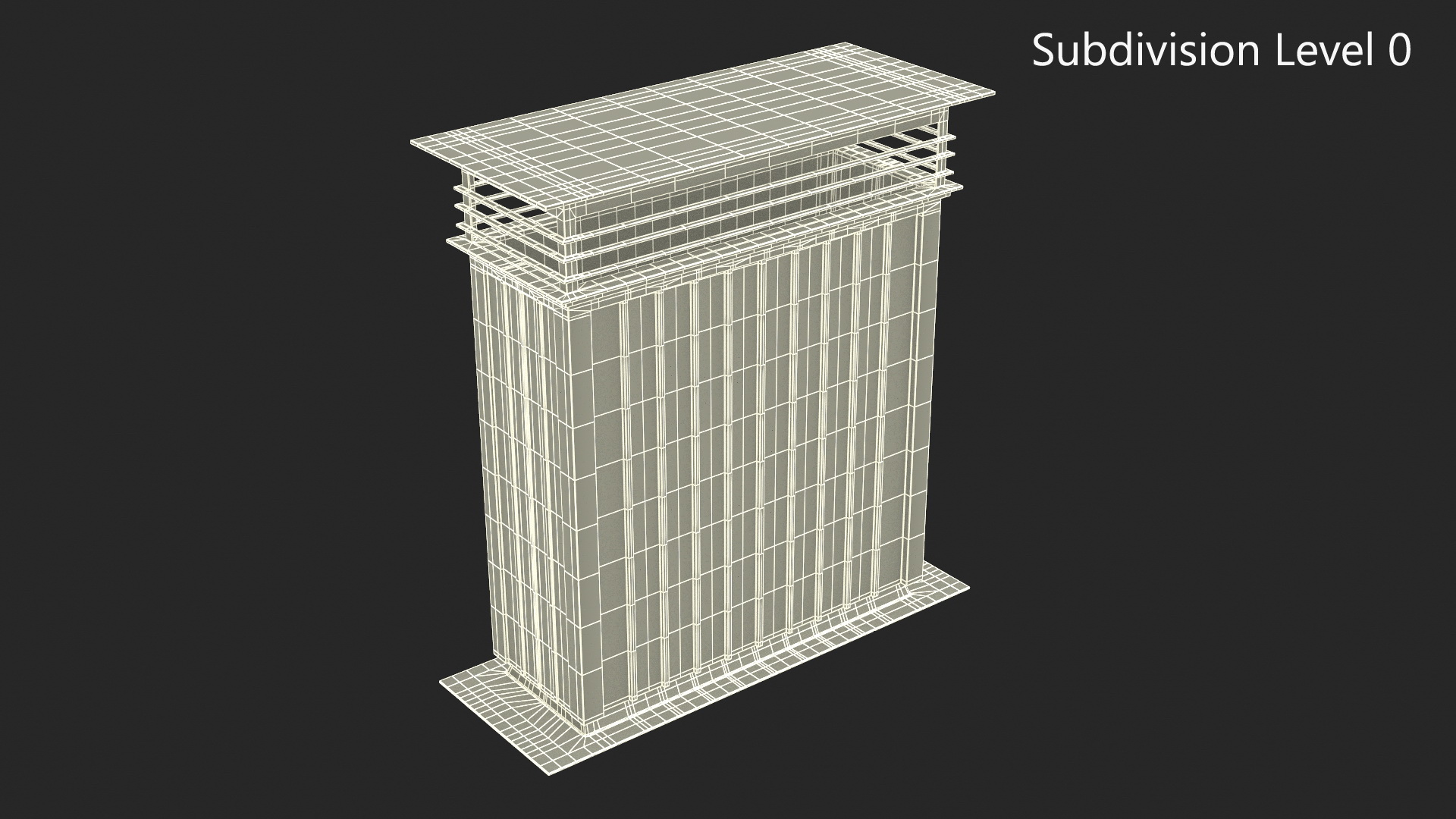 3D Metal Chimney Rectangular Black