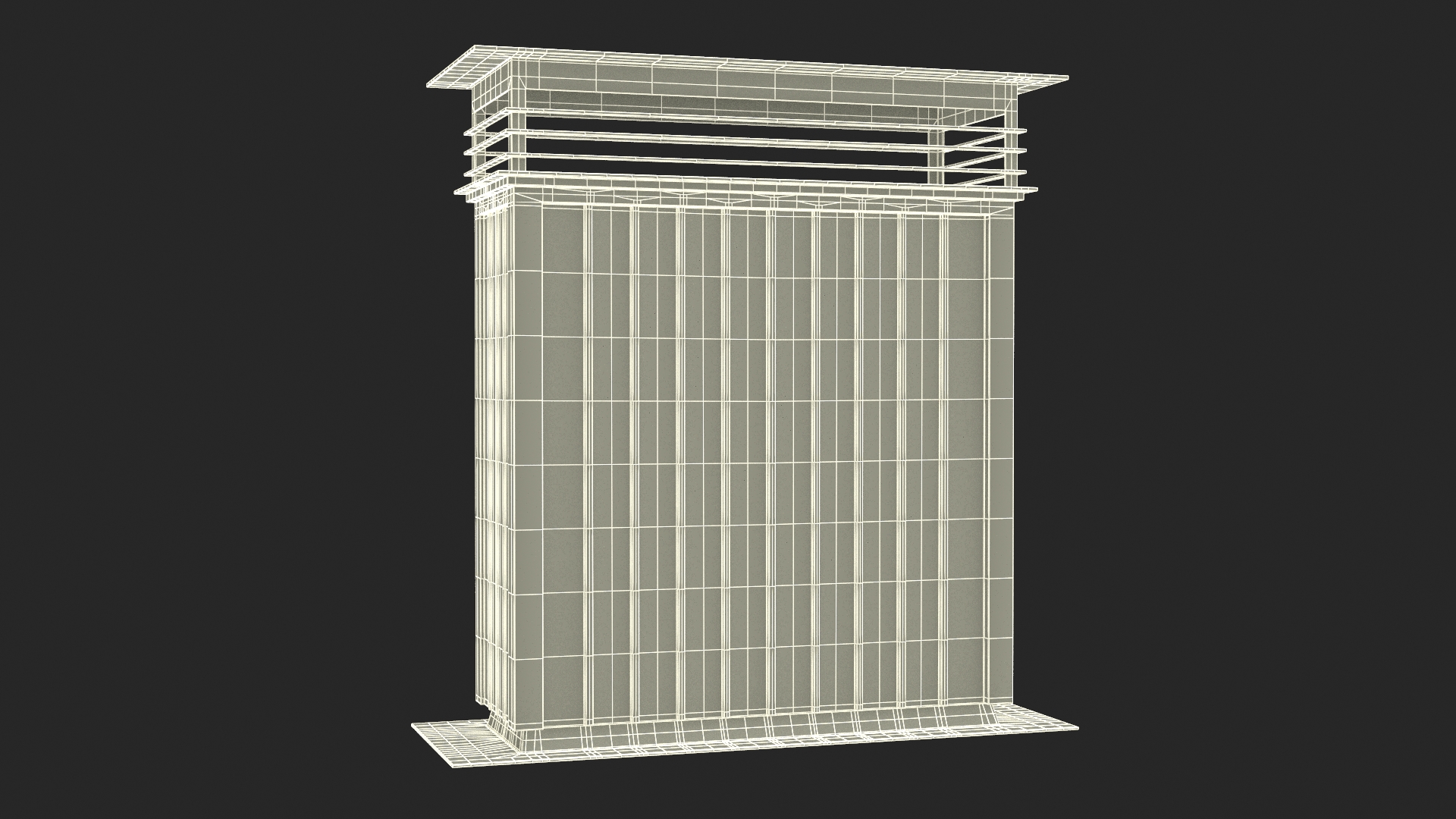 3D Metal Chimney Rectangular Black
