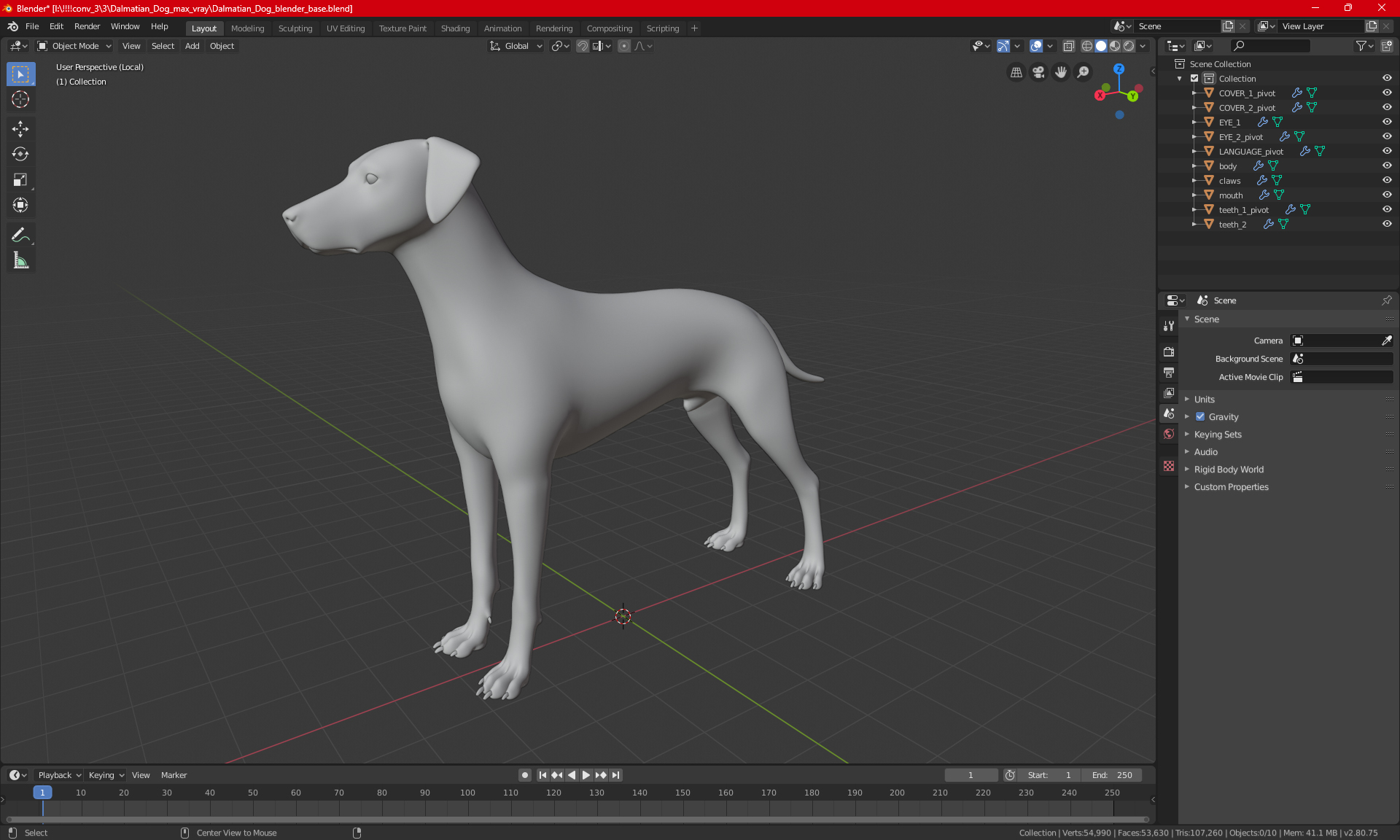 3D Dalmatian Dog model