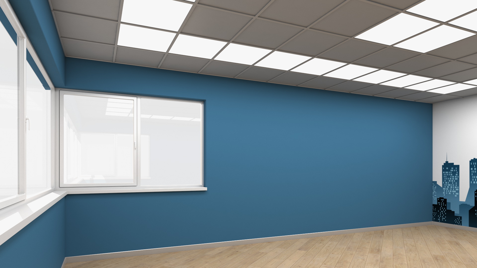 3D Seminar Room Empty Blue model
