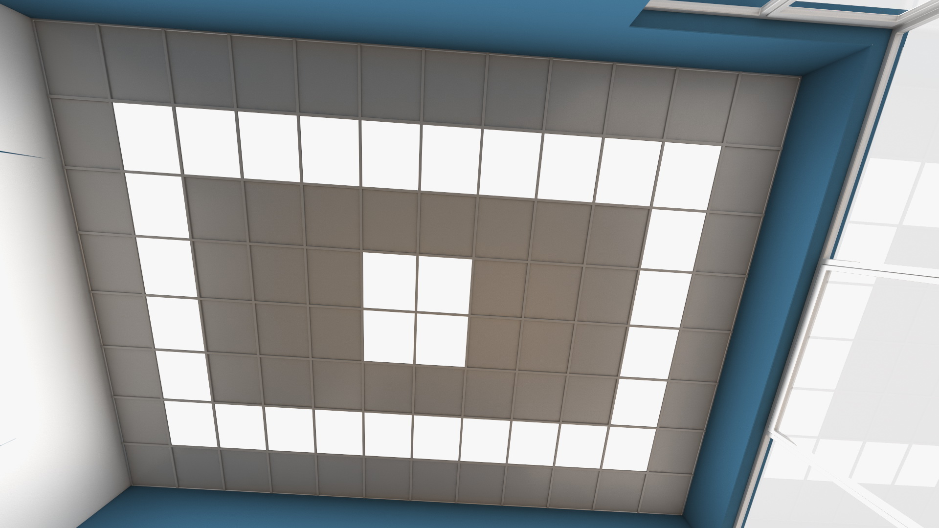 3D Seminar Room Empty Blue model