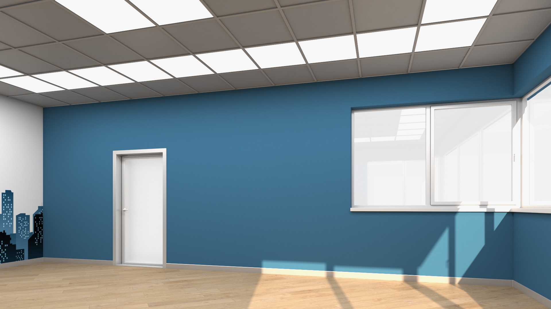 3D Seminar Room Empty Blue model