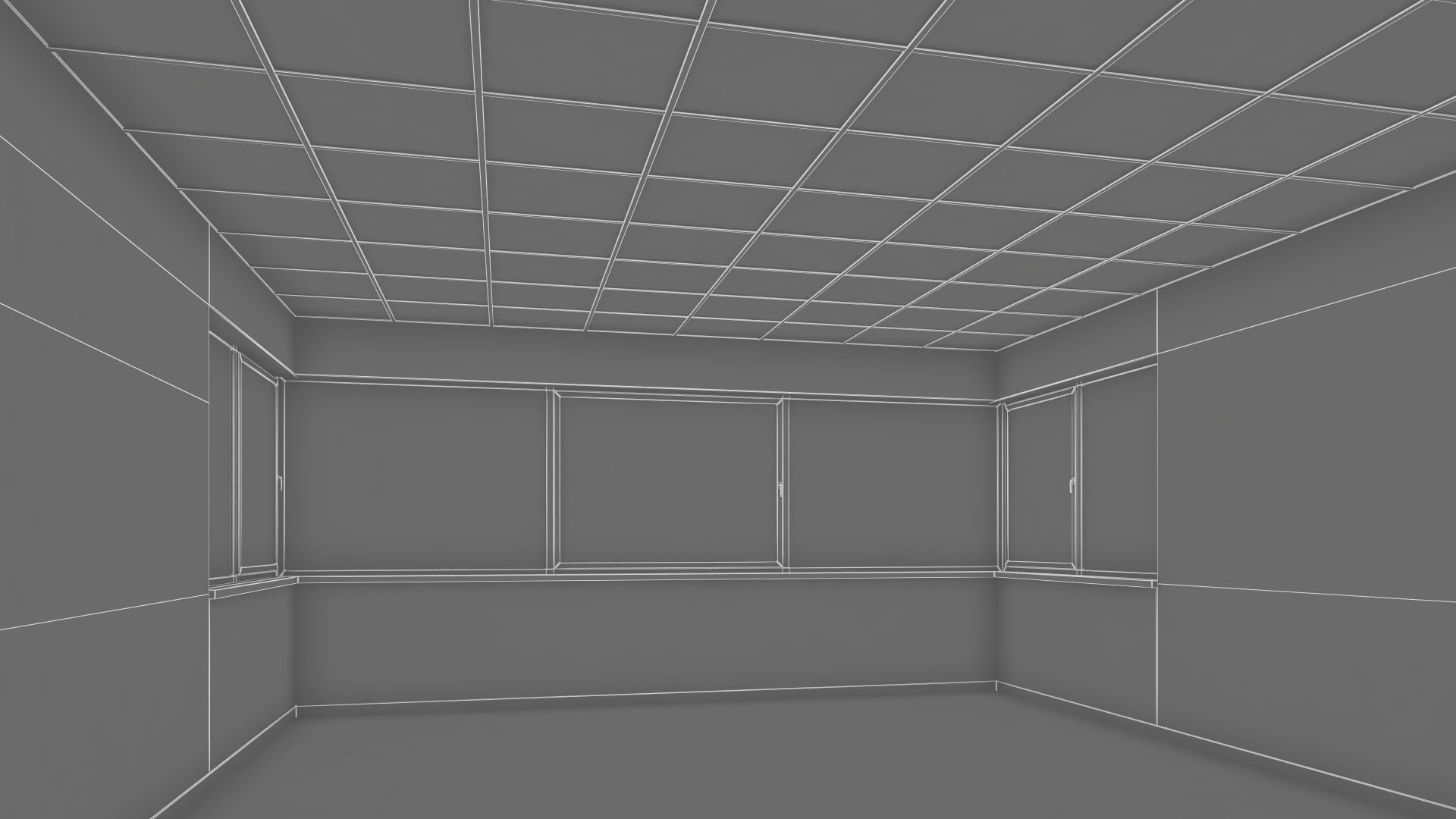 3D Seminar Room Empty Blue model