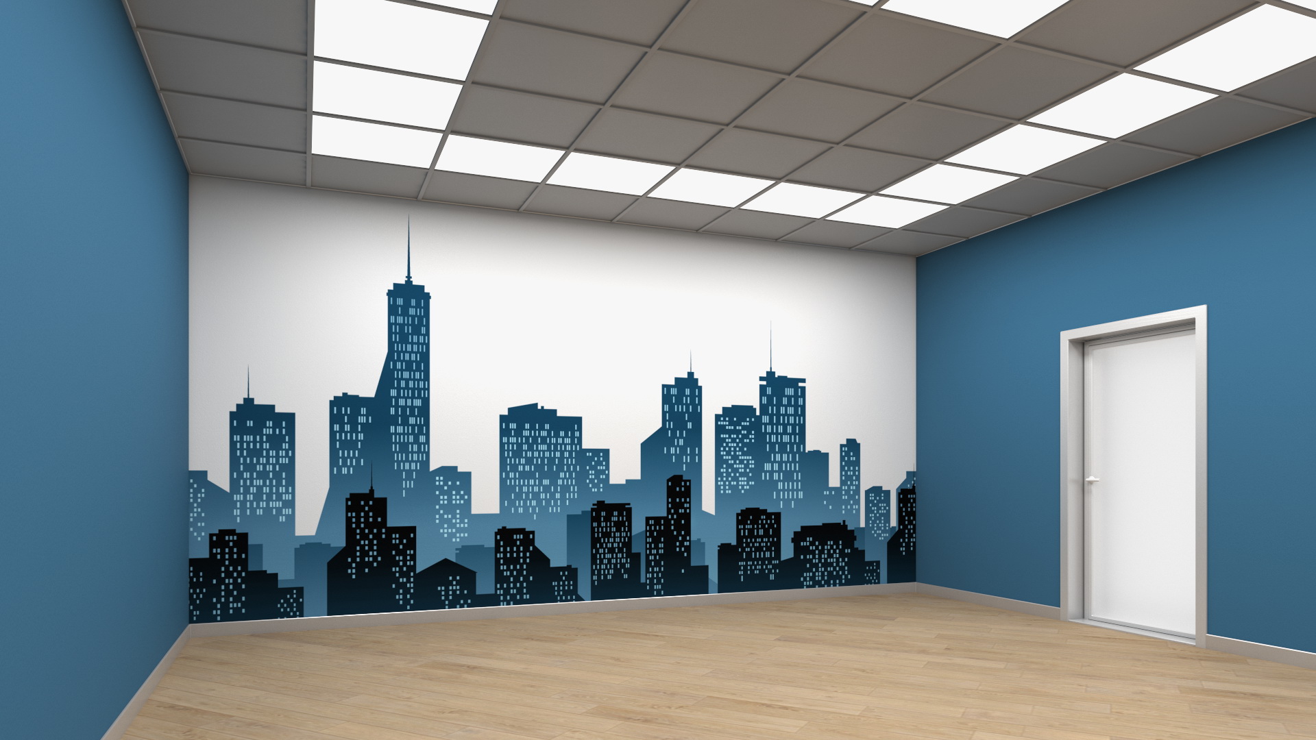 3D Seminar Room Empty Blue model