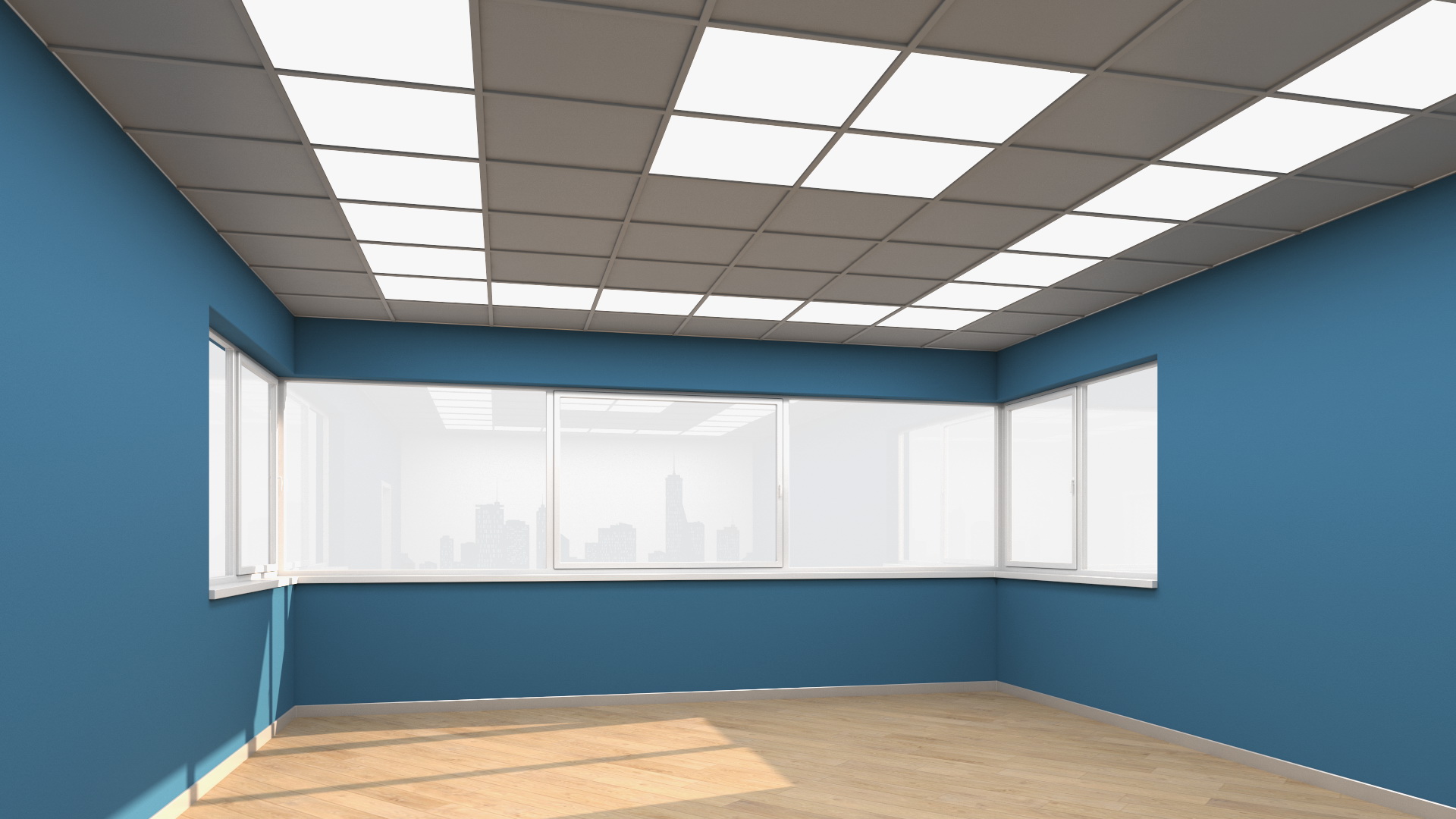 3D Seminar Room Empty Blue model