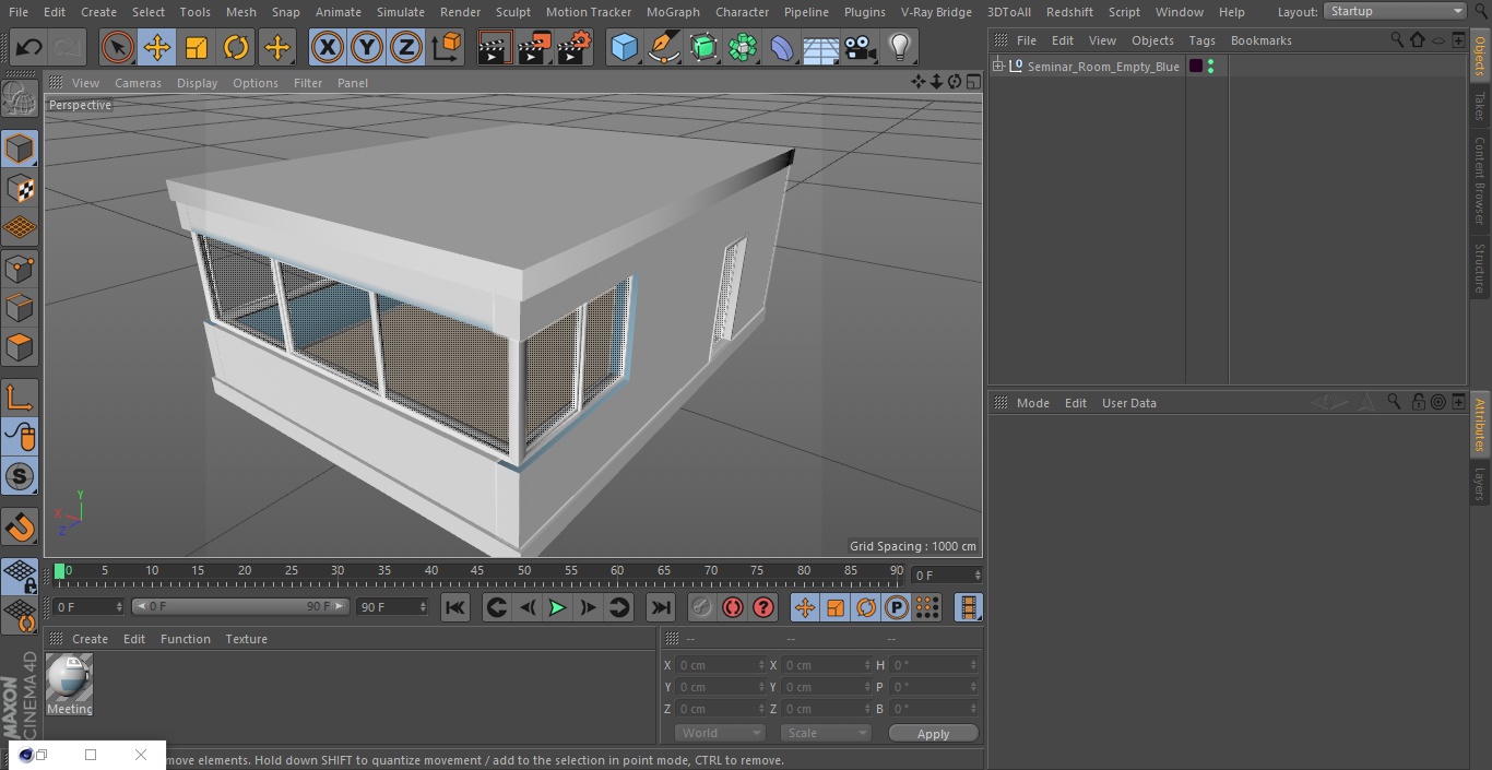 3D Seminar Room Empty Blue model