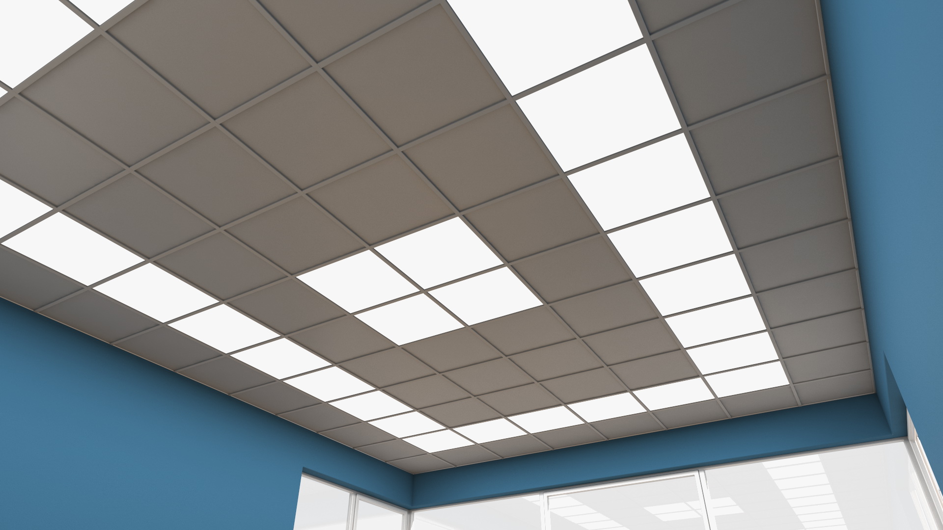 3D Seminar Room Empty Blue model