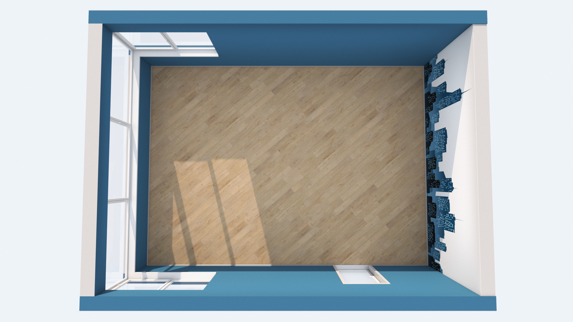 3D Seminar Room Empty Blue model