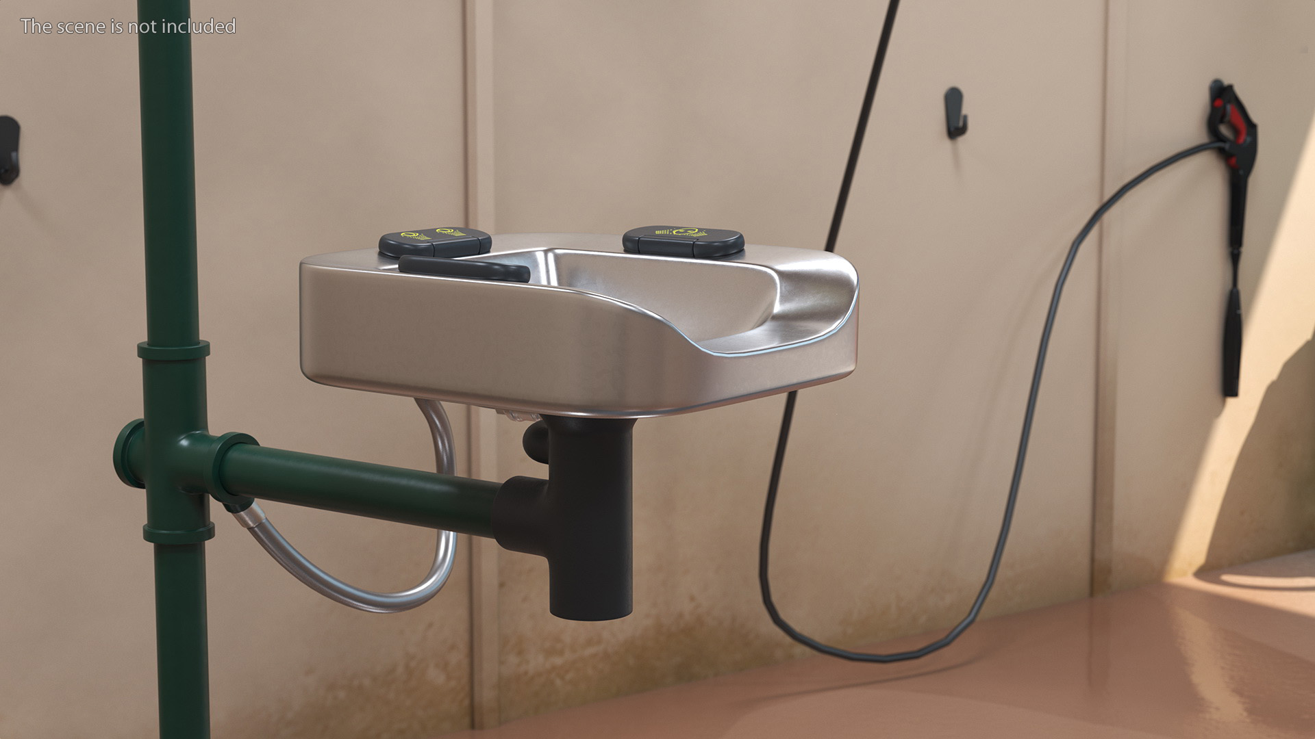 Emergency Speakman Shower Station Green 3D model