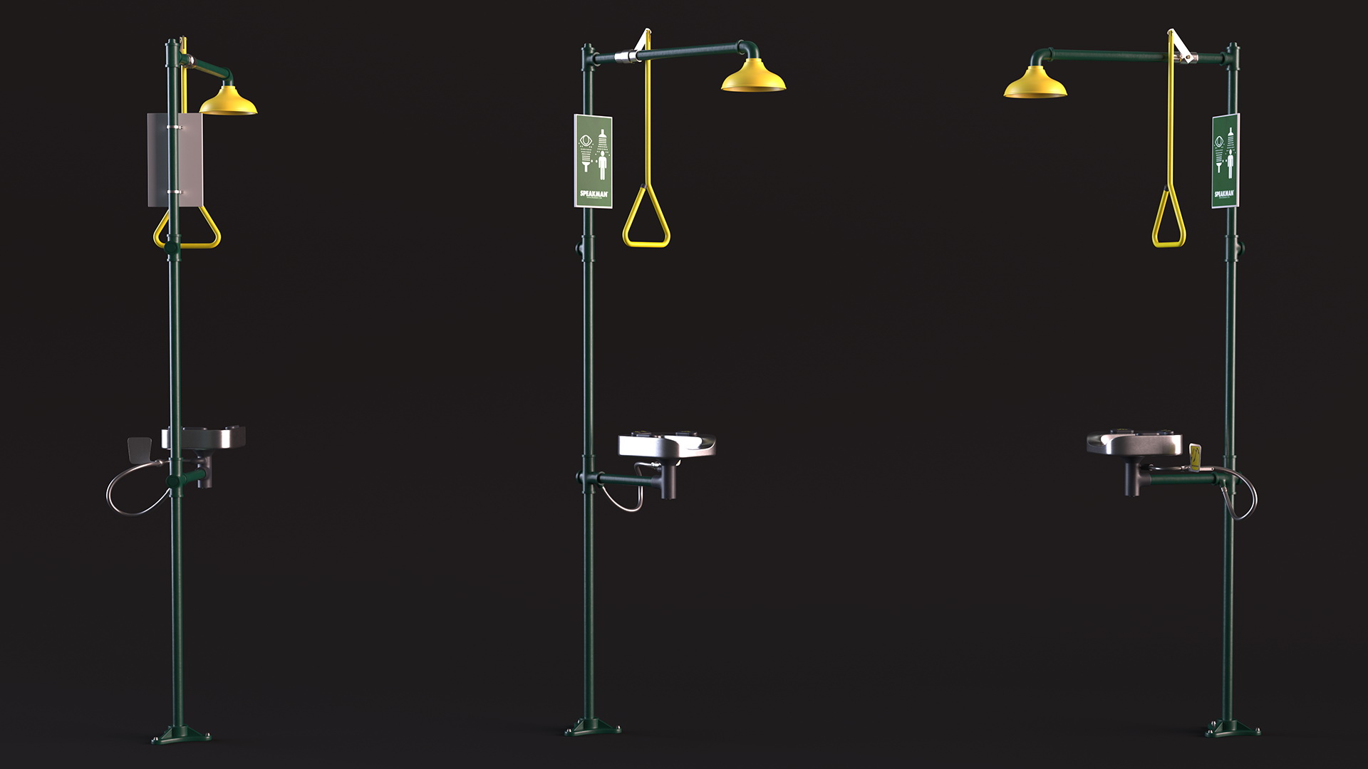Emergency Speakman Shower Station Green 3D model