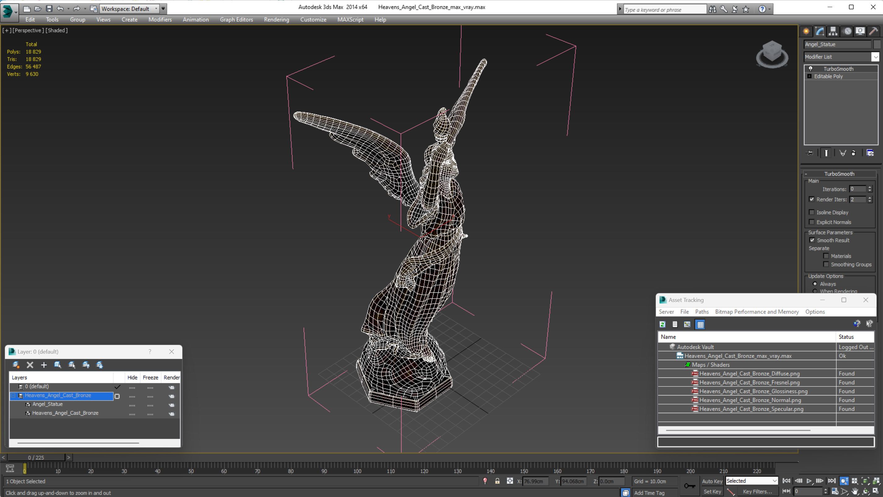 3D model Heavens Angel Cast Bronze