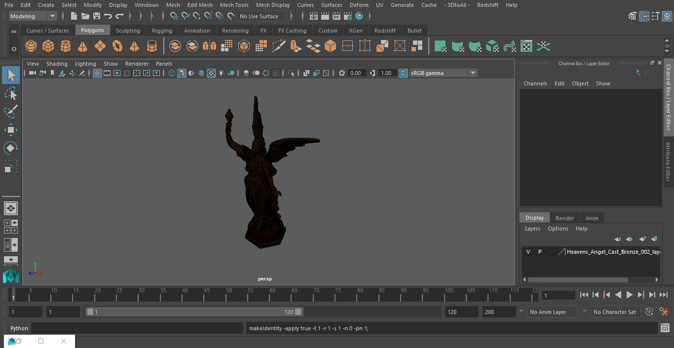 3D model Heavens Angel Cast Bronze