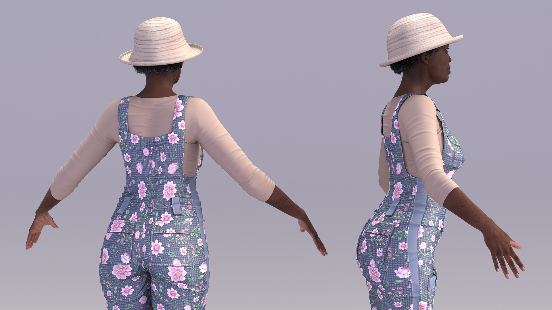 Gardener Afro American Woman Rigged for Modo 3D model
