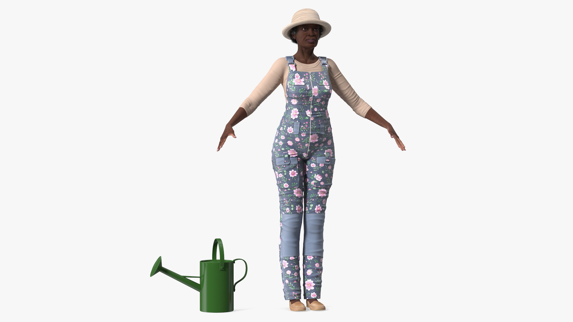 Gardener Afro American Woman Rigged for Modo 3D model
