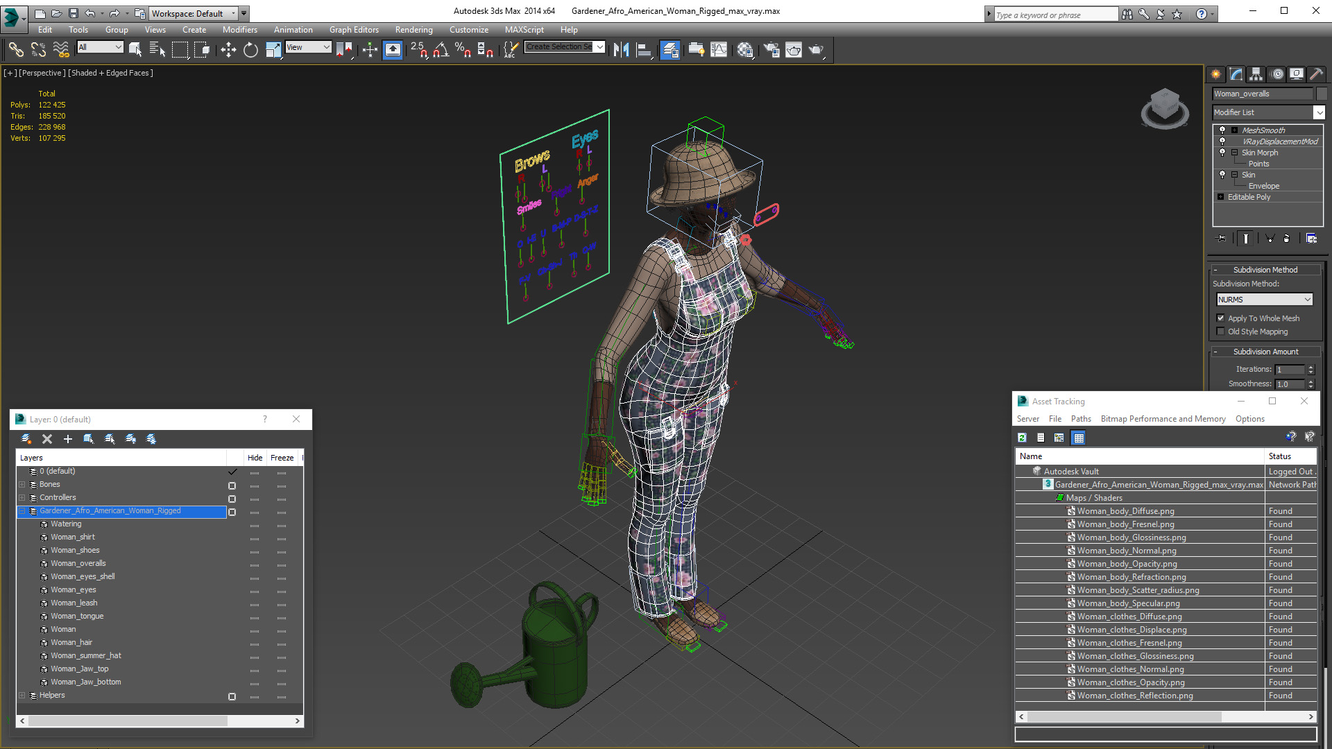 Gardener Afro American Woman Rigged for Modo 3D model