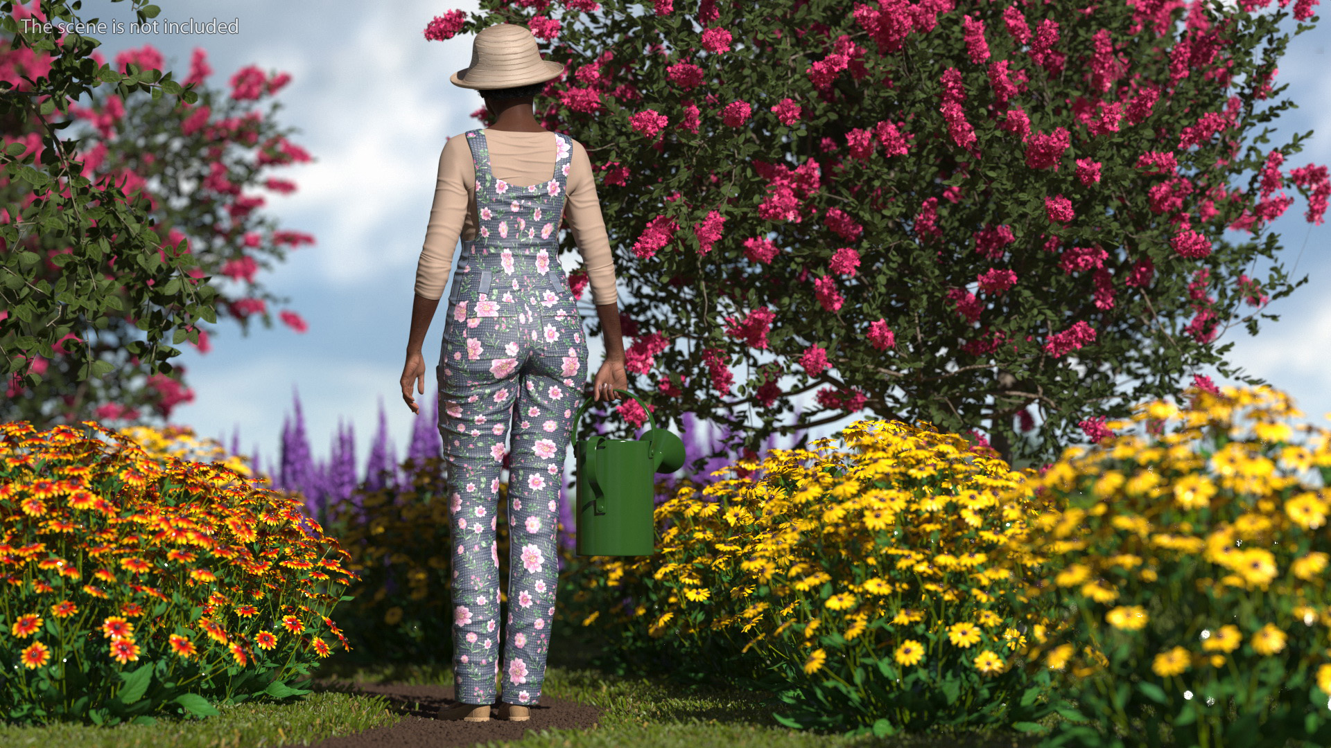 Gardener Afro American Woman Rigged for Modo 3D model