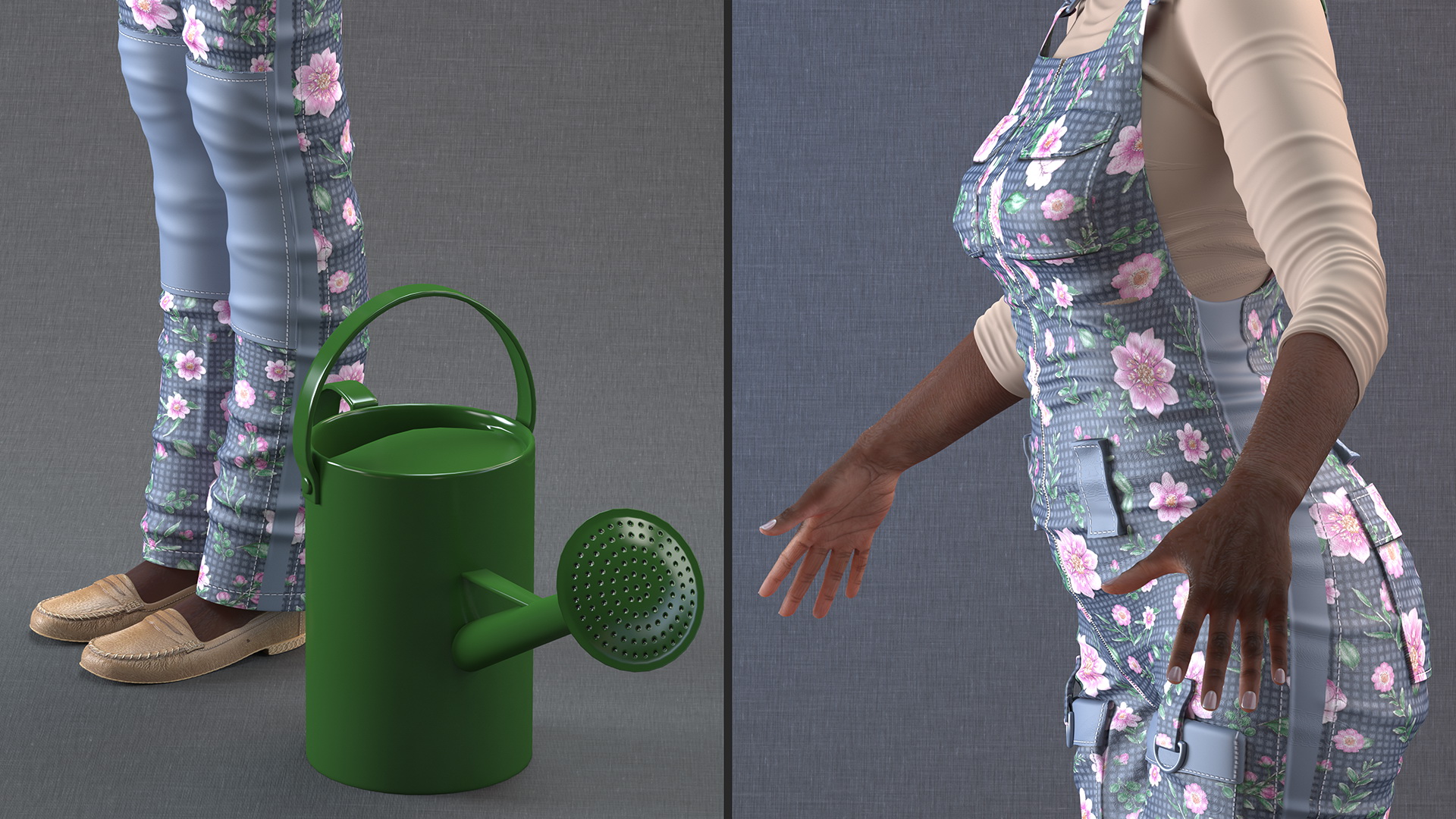Gardener Afro American Woman Rigged for Modo 3D model