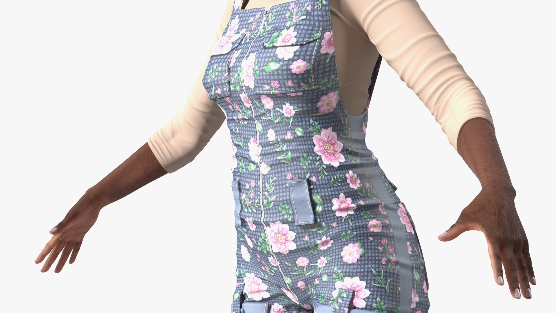 Gardener Afro American Woman Rigged for Modo 3D model