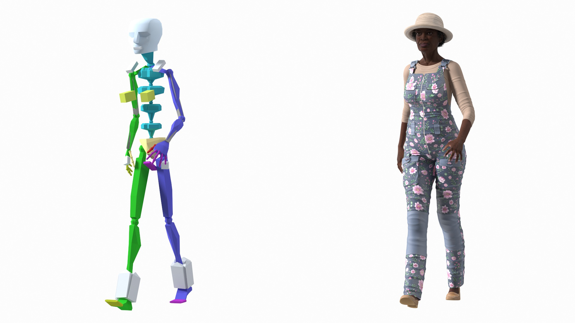 Gardener Afro American Woman Rigged for Modo 3D model