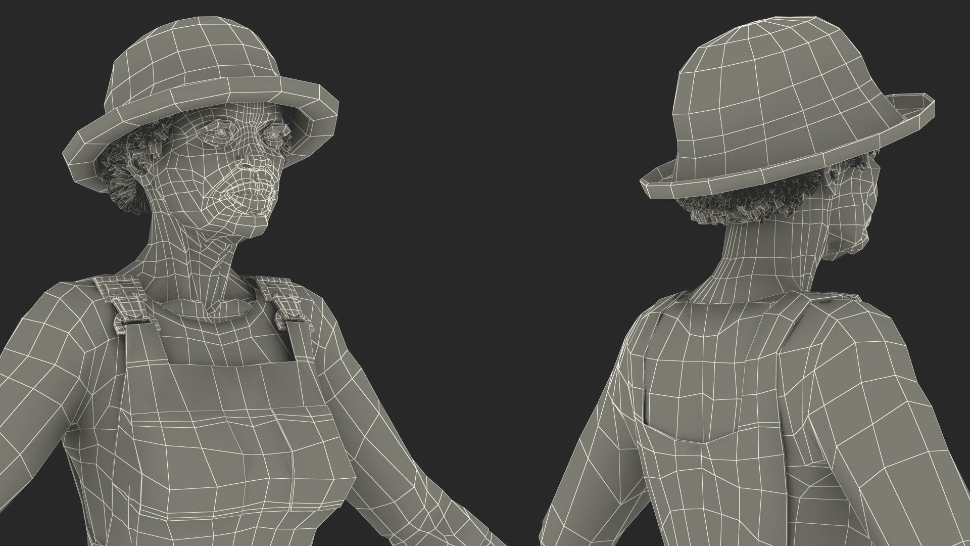 Gardener Afro American Woman Rigged for Modo 3D model