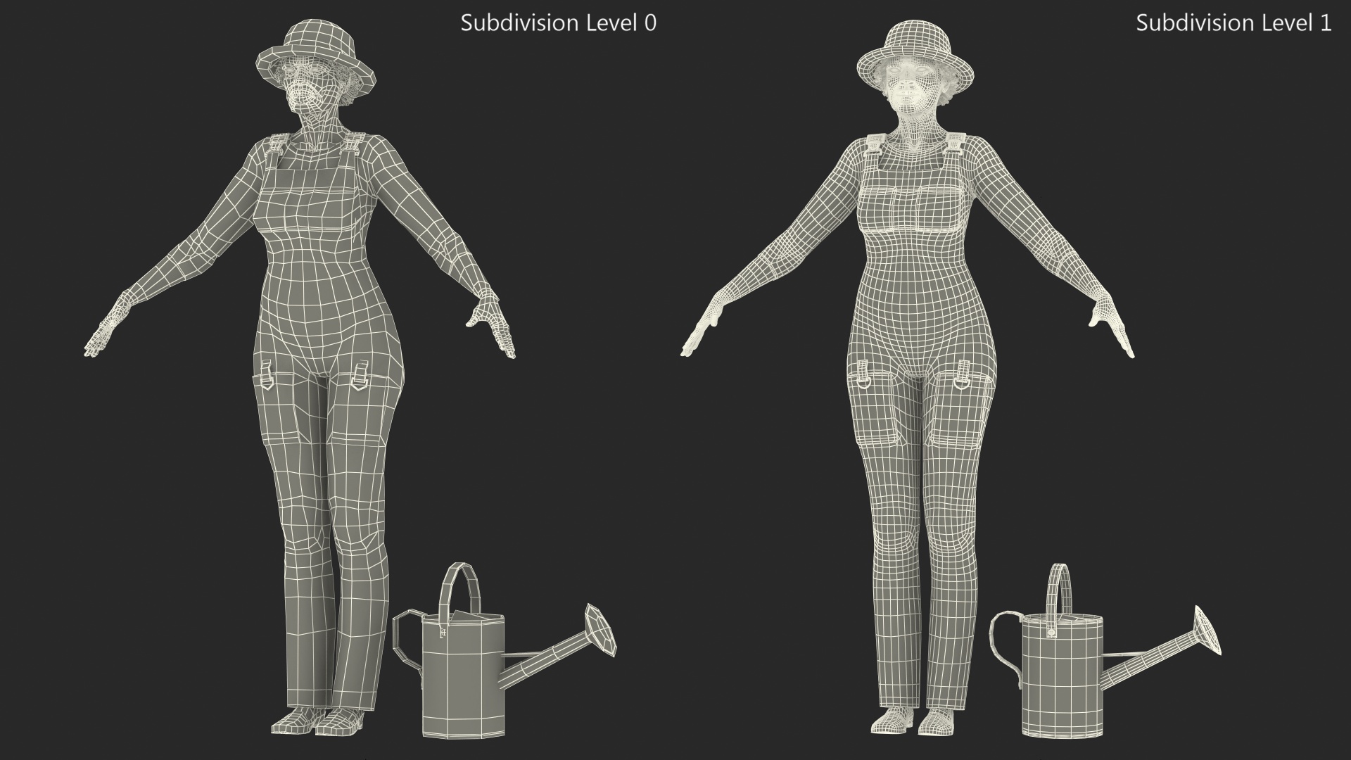 Gardener Afro American Woman Rigged for Modo 3D model