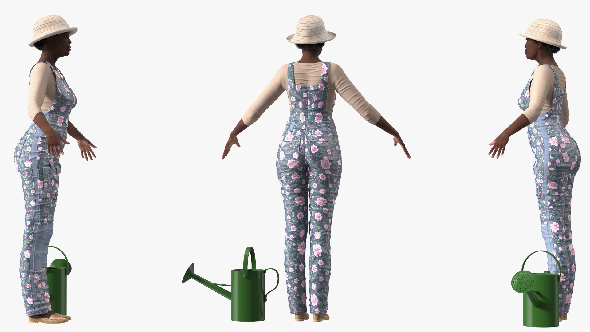 Gardener Afro American Woman Rigged for Modo 3D model