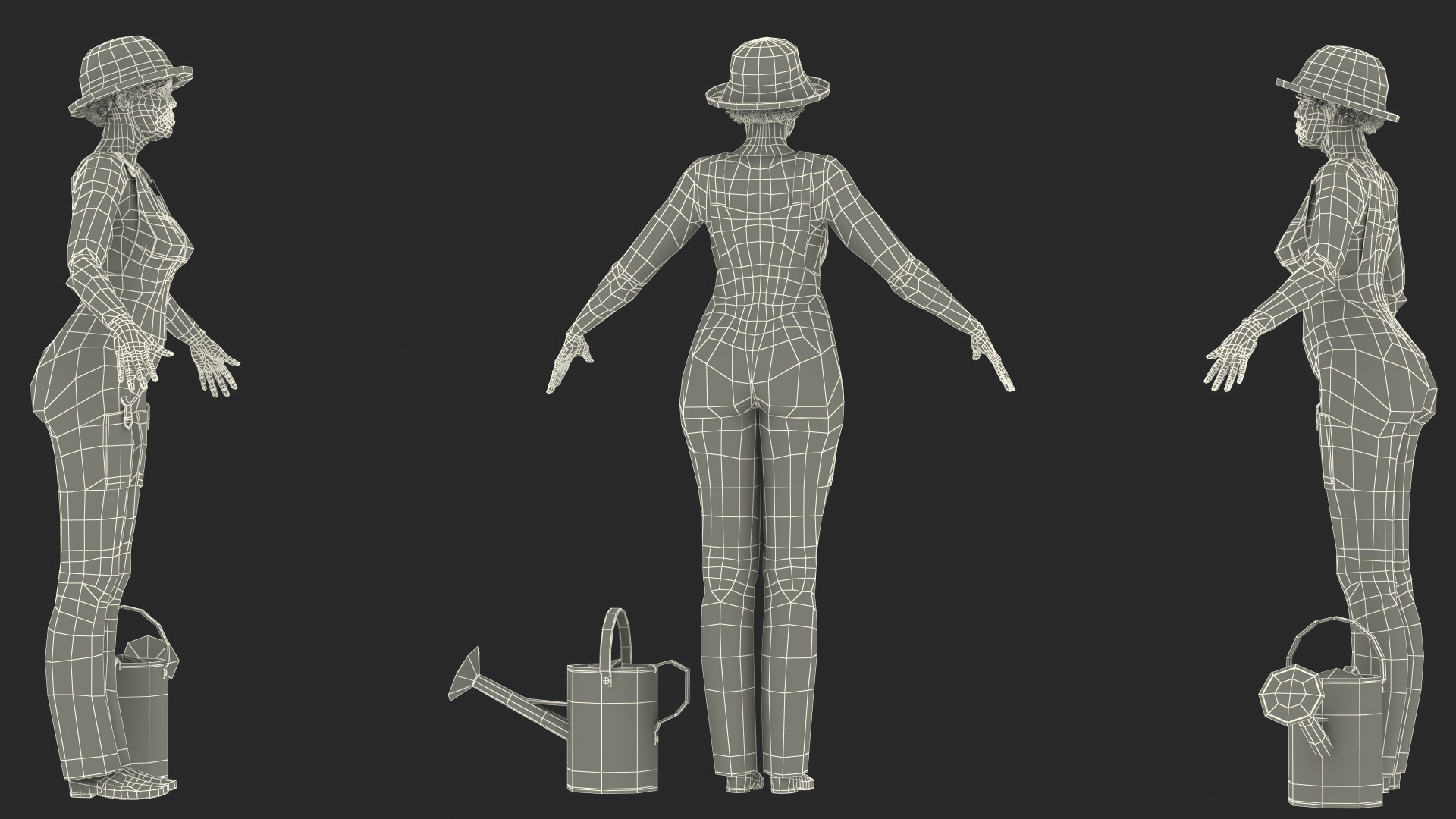 Gardener Afro American Woman Rigged for Modo 3D model