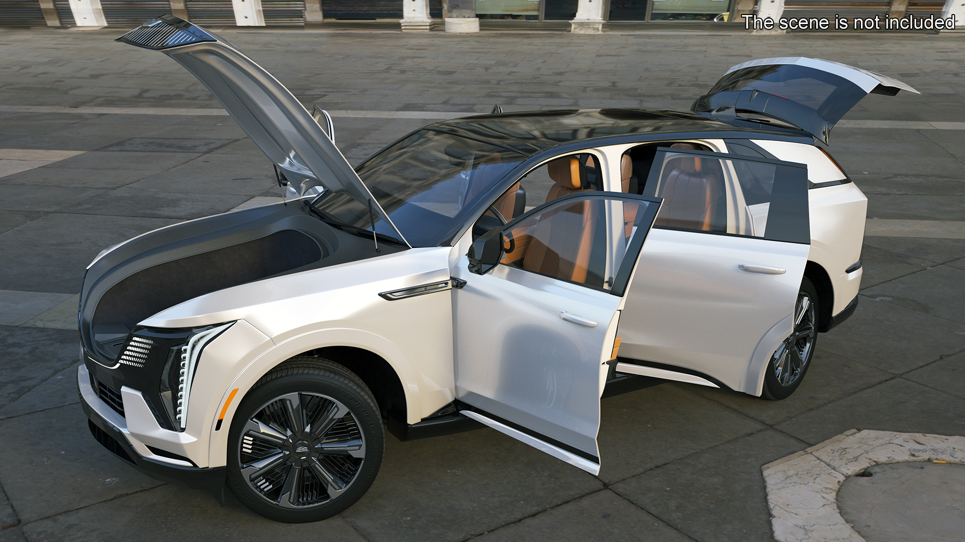 Cadillac Escalade IQ 2025 Summit White Rigged for Cinema 4D 3D model