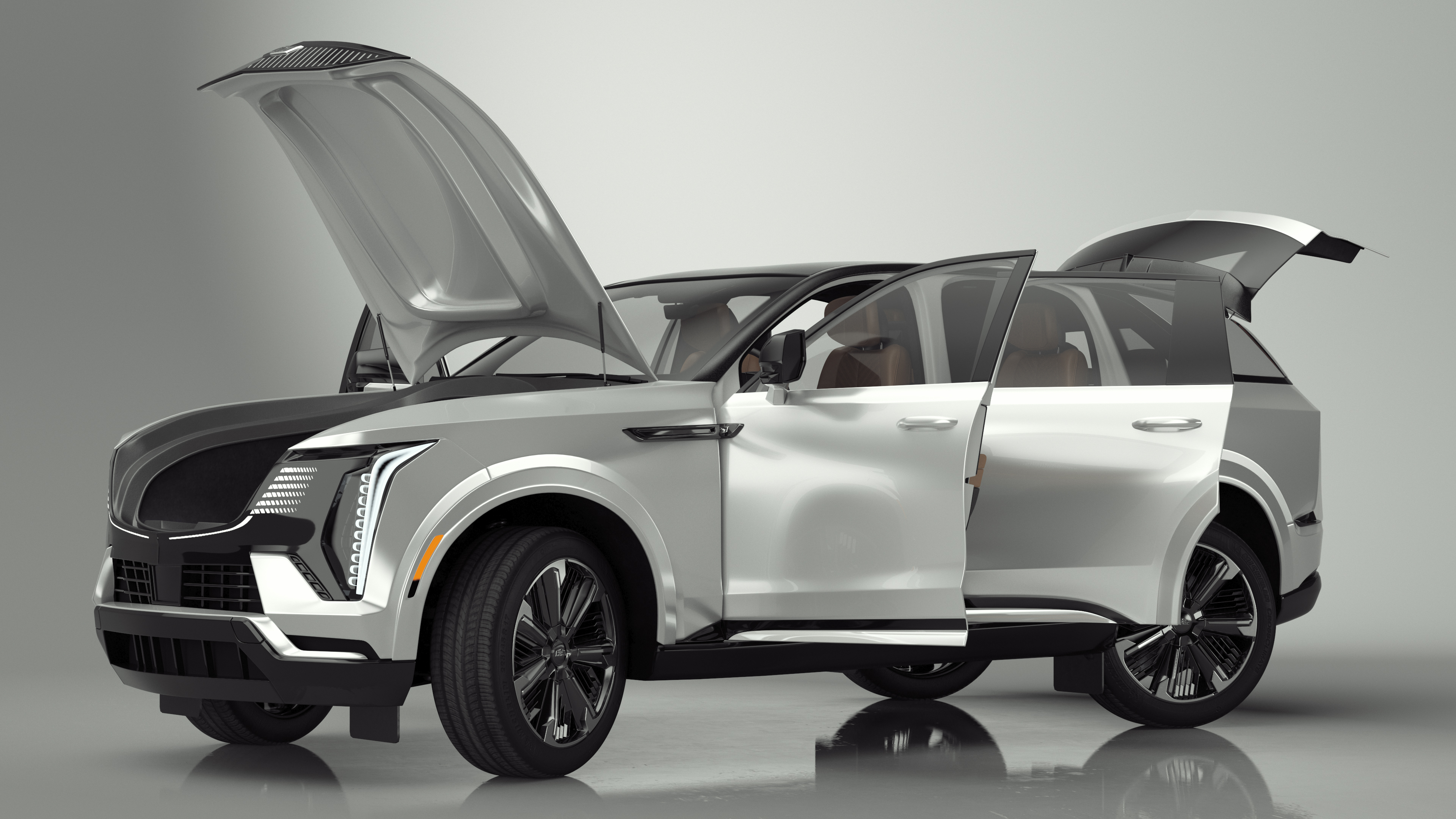 Cadillac Escalade IQ 2025 Summit White Rigged for Cinema 4D 3D model
