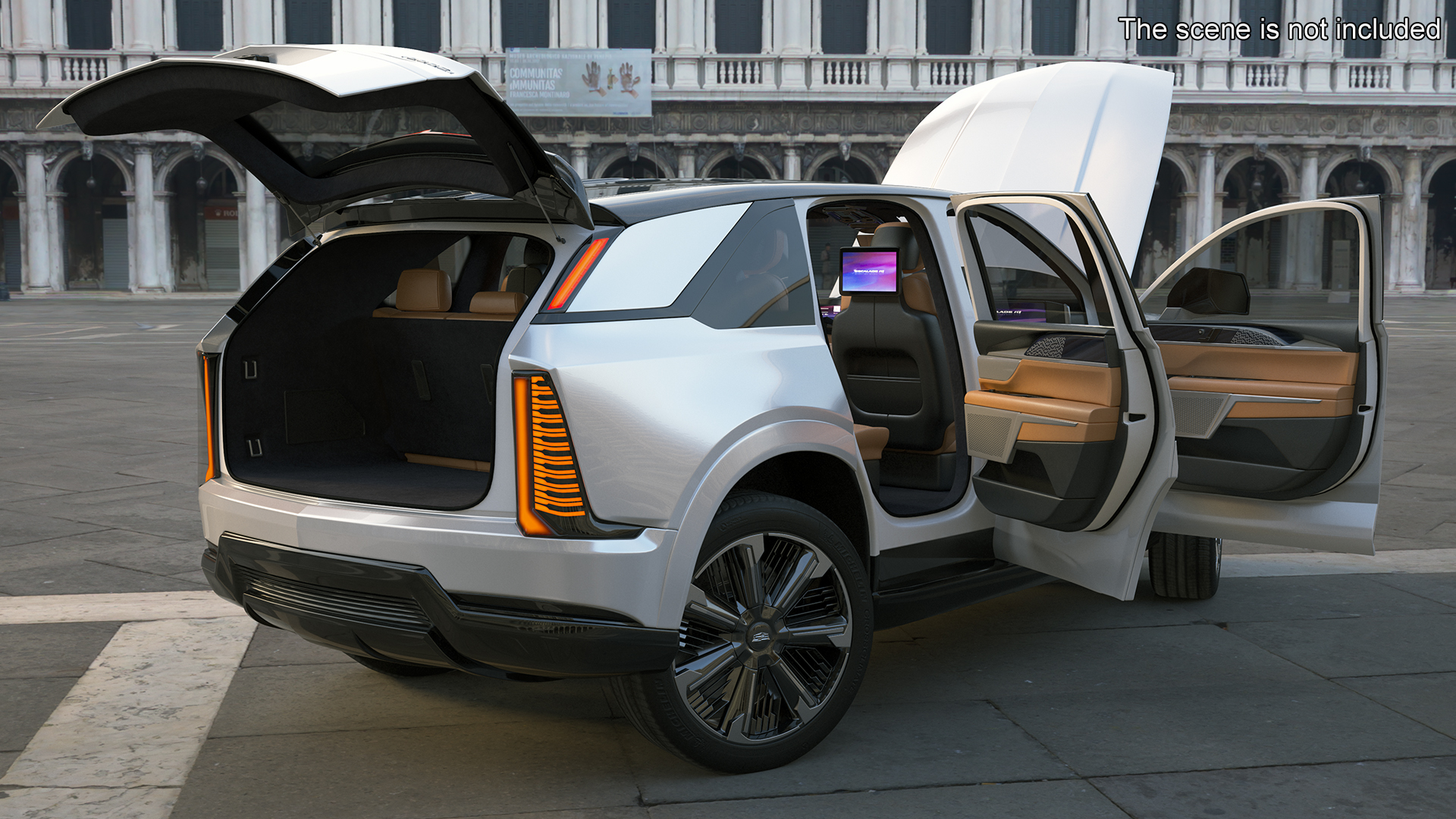 Cadillac Escalade IQ 2025 Summit White Rigged for Cinema 4D 3D model