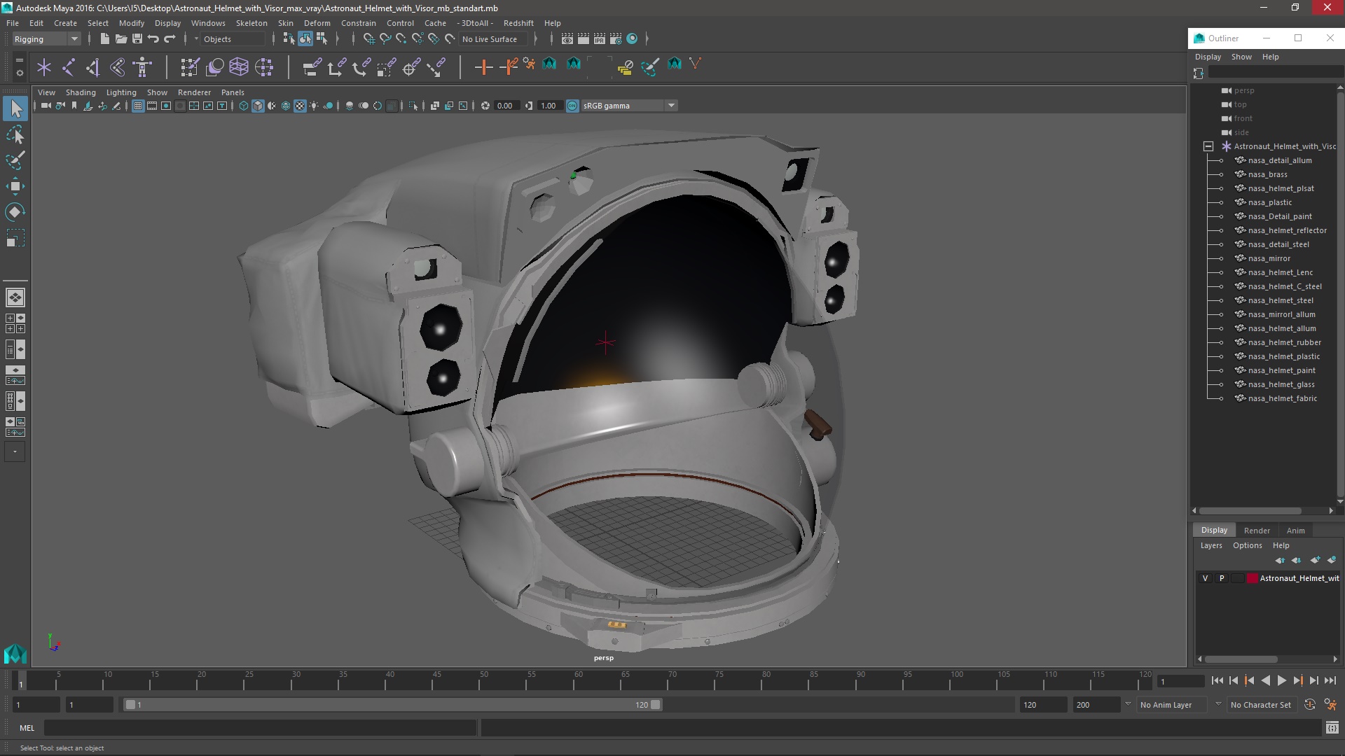 Astronaut Helmet with Visor 3D